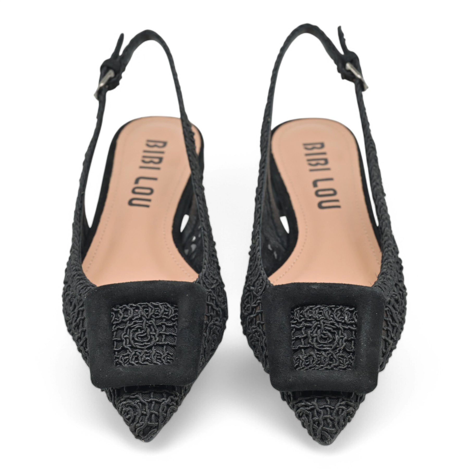 Bibi Lou 650 Slingback Μπαλαρίνα με Φιλέ - Μαύρο