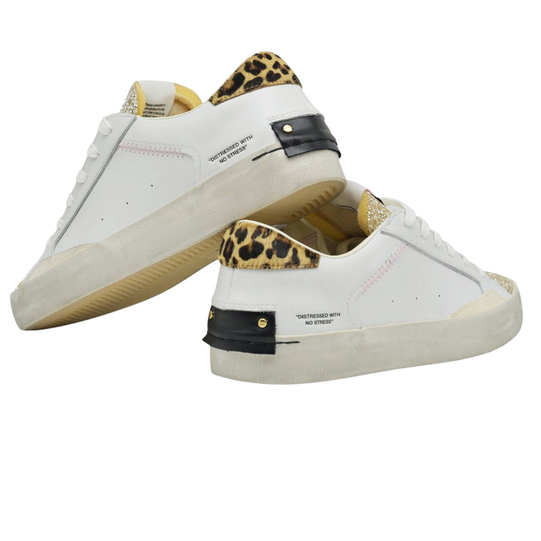 Crime 20007 Sneakers Leo Δερμάτινα - Άσπρο με Λεοπάρ