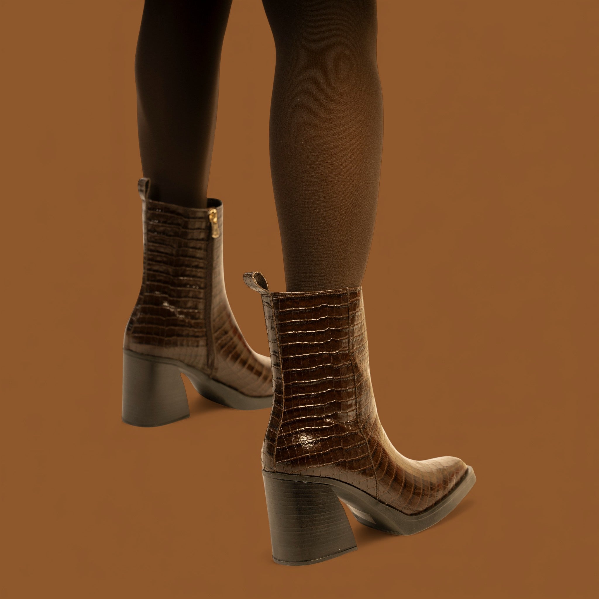 Galleria Di Scarpe TEO 103 Μποτάκια Μυτερά με Τακούνι - Καφέ