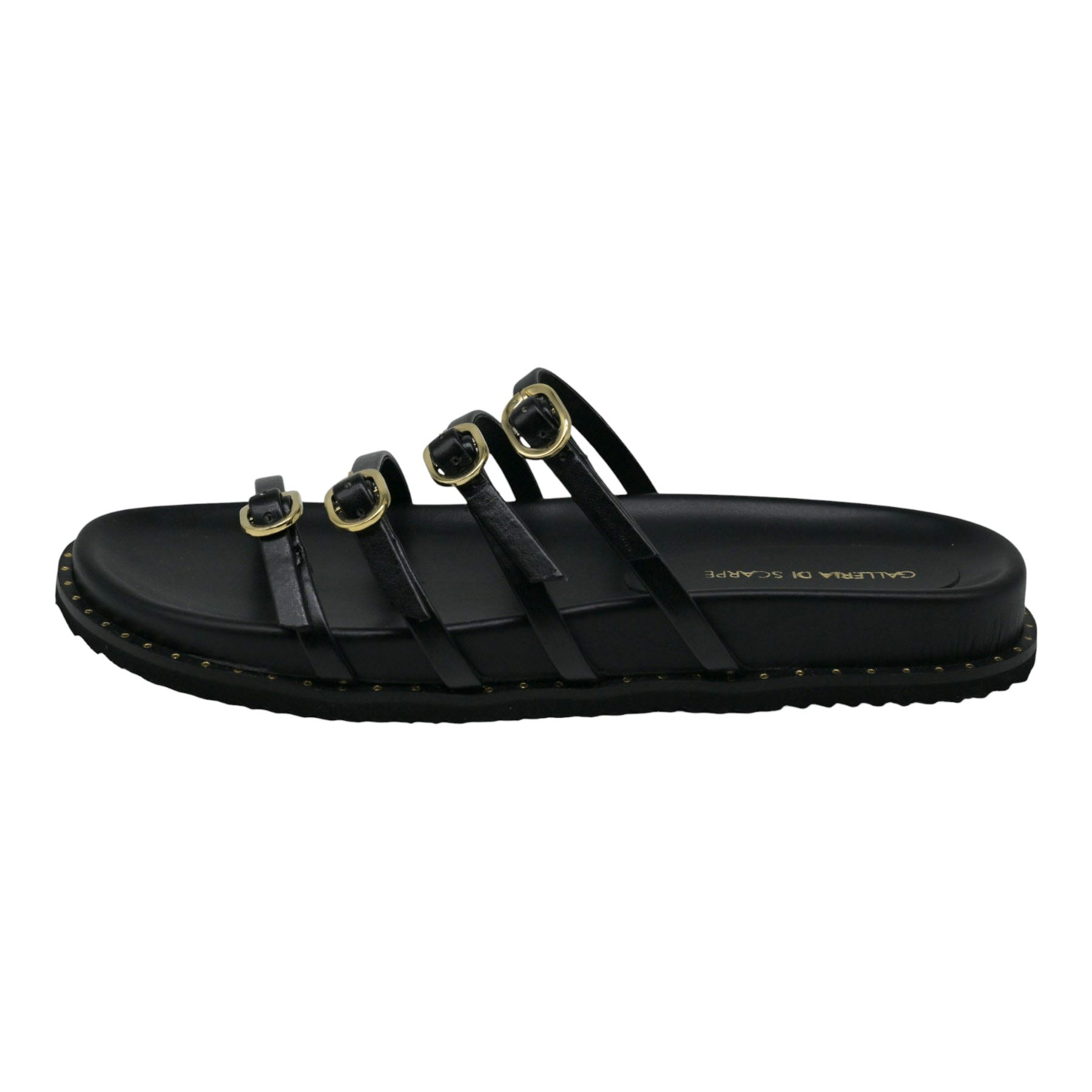 Galleria di Scarpe Aether Παντόφλες Φλατ με Λεπτά Λουράκια - Μαύρο