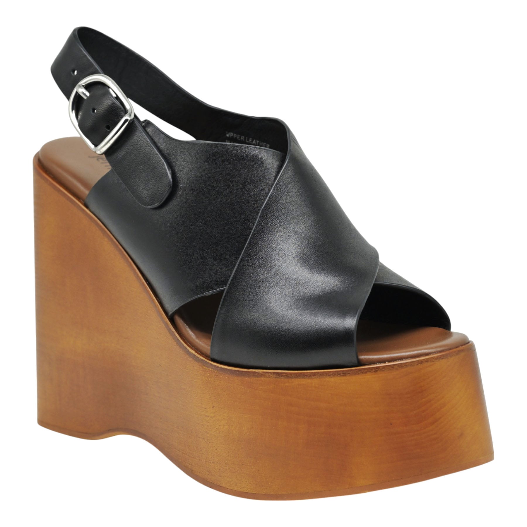 Jeffrey Campbell Fiddle Πλατφόρμες Χιαστί με Ξύλο - Μαύρο