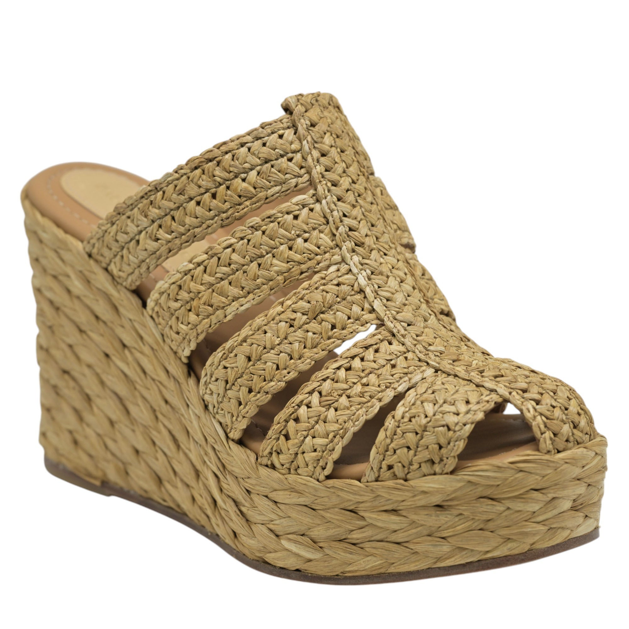 Paloma Barcelo Garga Πλατφόρμες Mules με Ψάθα - Natural