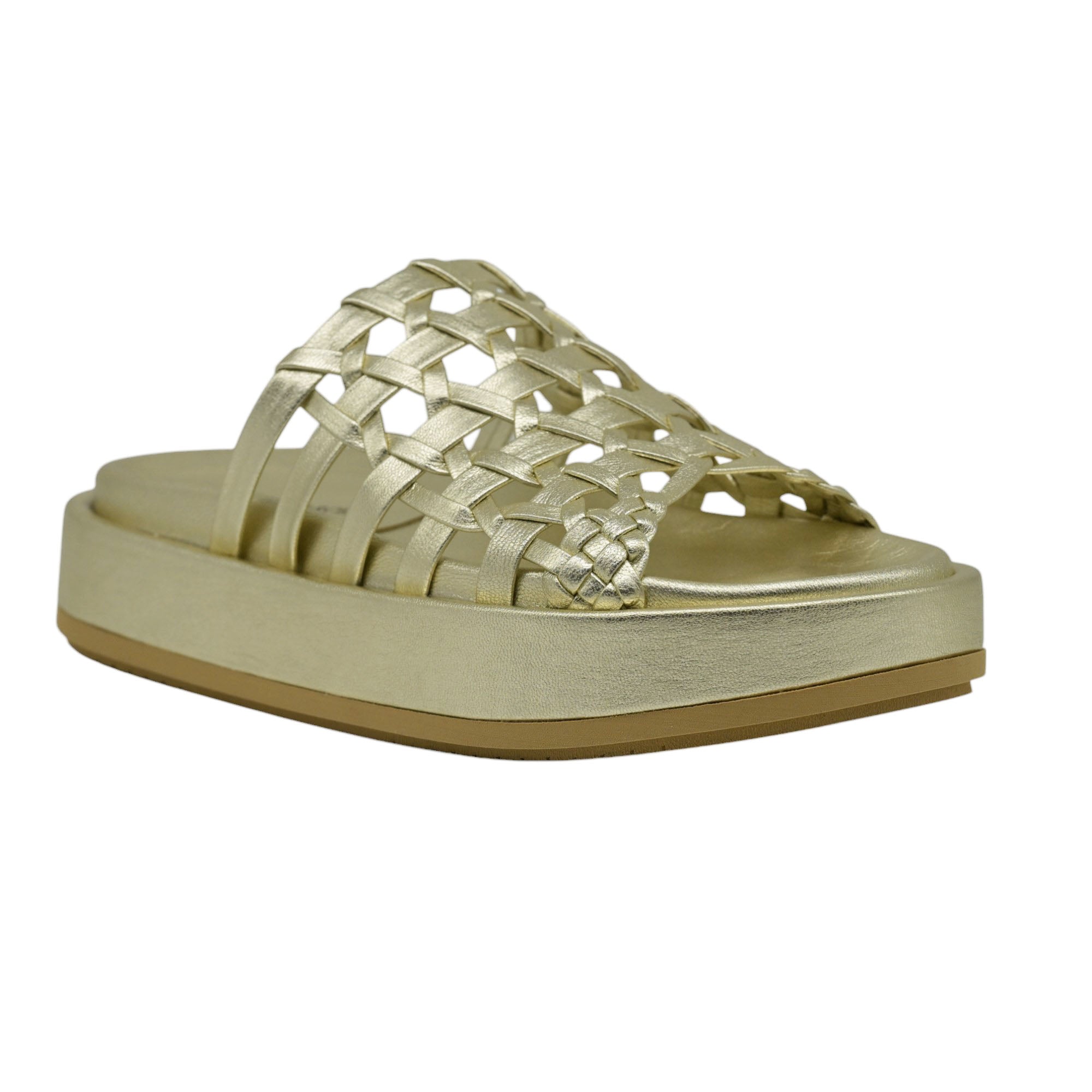 Paloma Barcelo Nadira Flatform Slides - Champagne