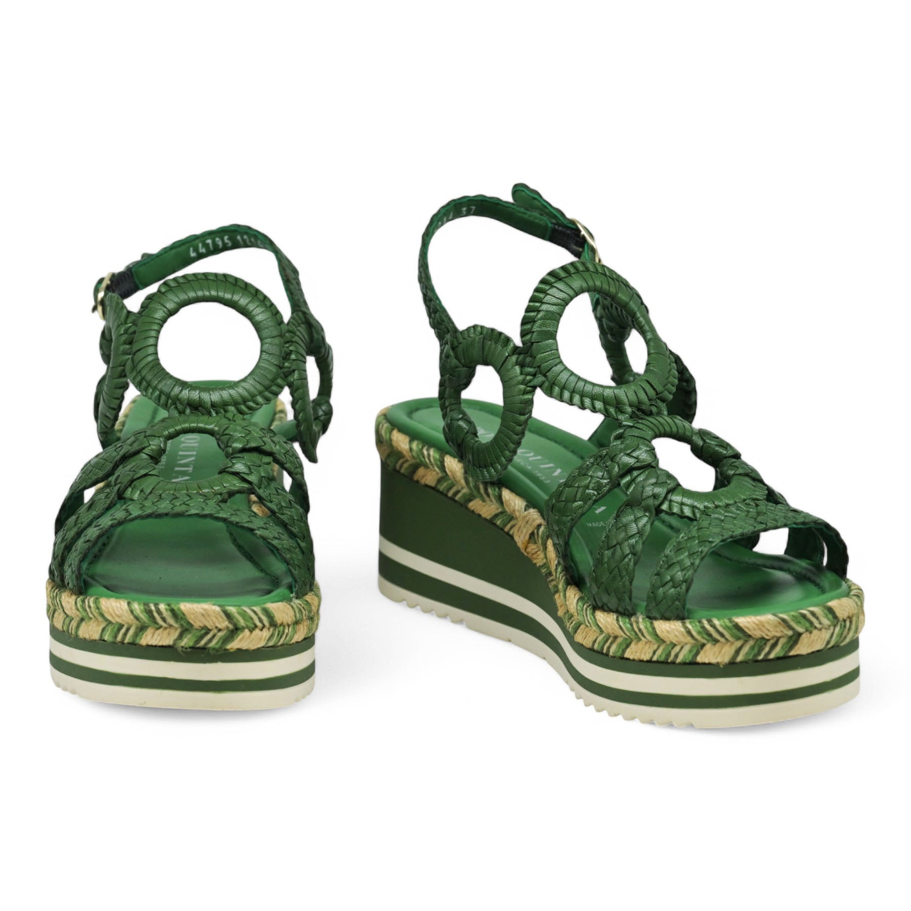 Pons Quintana 11214 Πλεκτές Πλατφόρμες με Διχρωμία - Πράσινο