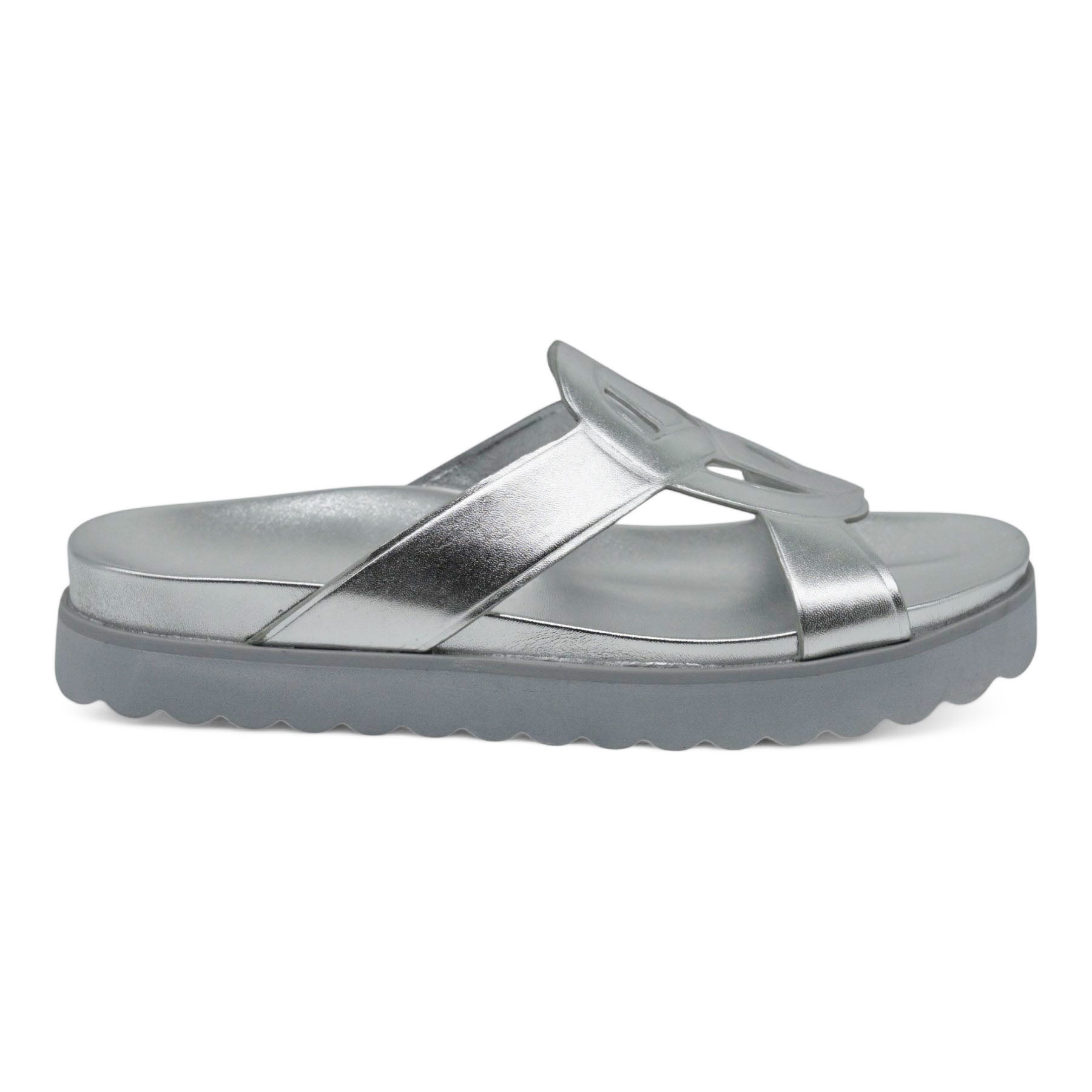 SCHUTZ 20733 Μεταλλικές Δίπατες Παντόφλες - Ασημί