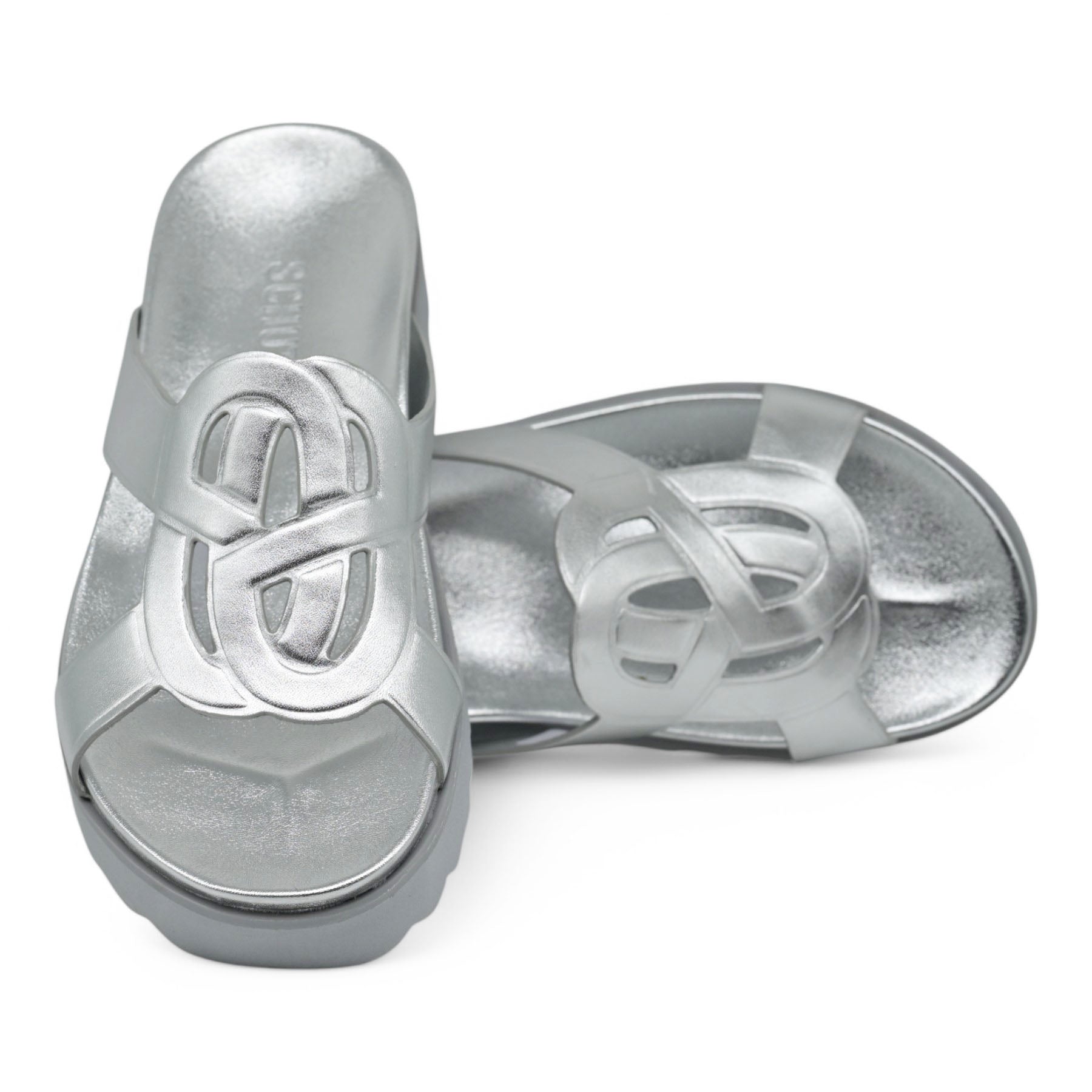 SCHUTZ 20733 Μεταλλικές Δίπατες Παντόφλες - Ασημί