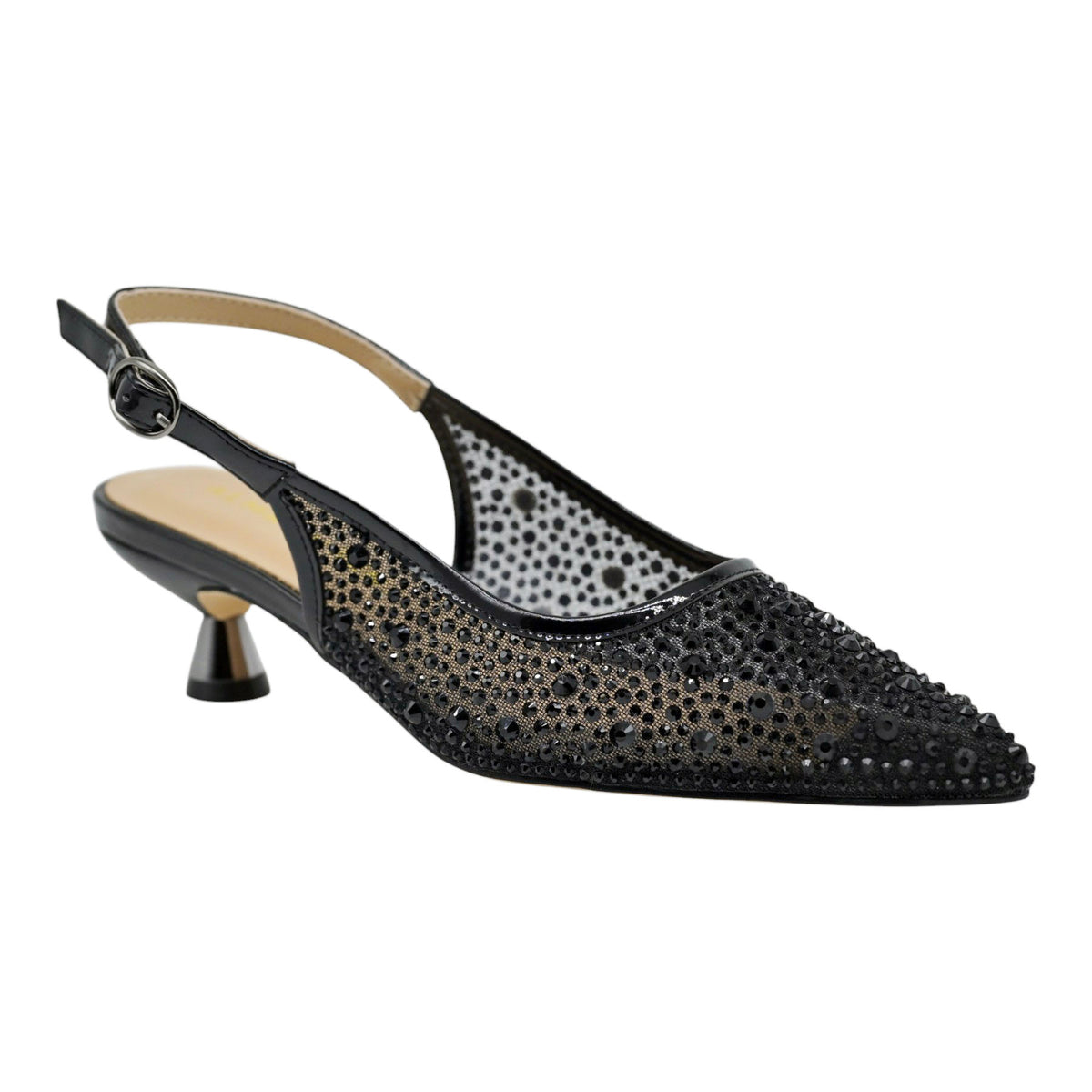 Alma en Pena 204 Γοβάκια Slingback με Τούλι και Στρας - Μαύρα