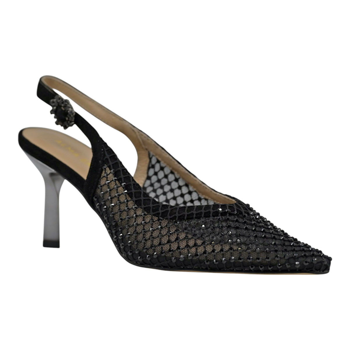 Alma en Pena 270 Γόβες Slingback με Τούλι και Στρας - Μαύρες