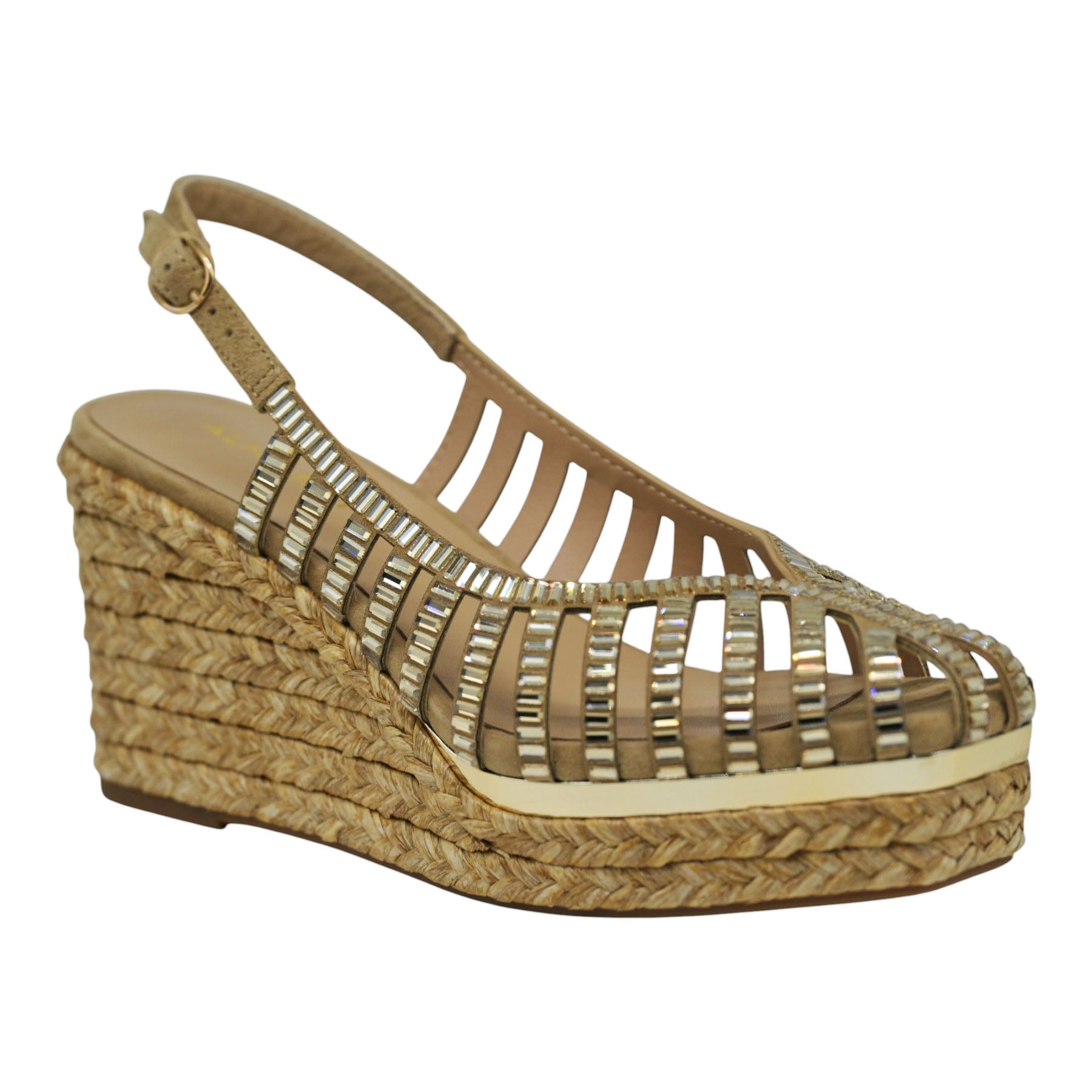 Alma en Pena 002 Πλατφόρμες Slingback με Κρύσταλλα - Sand