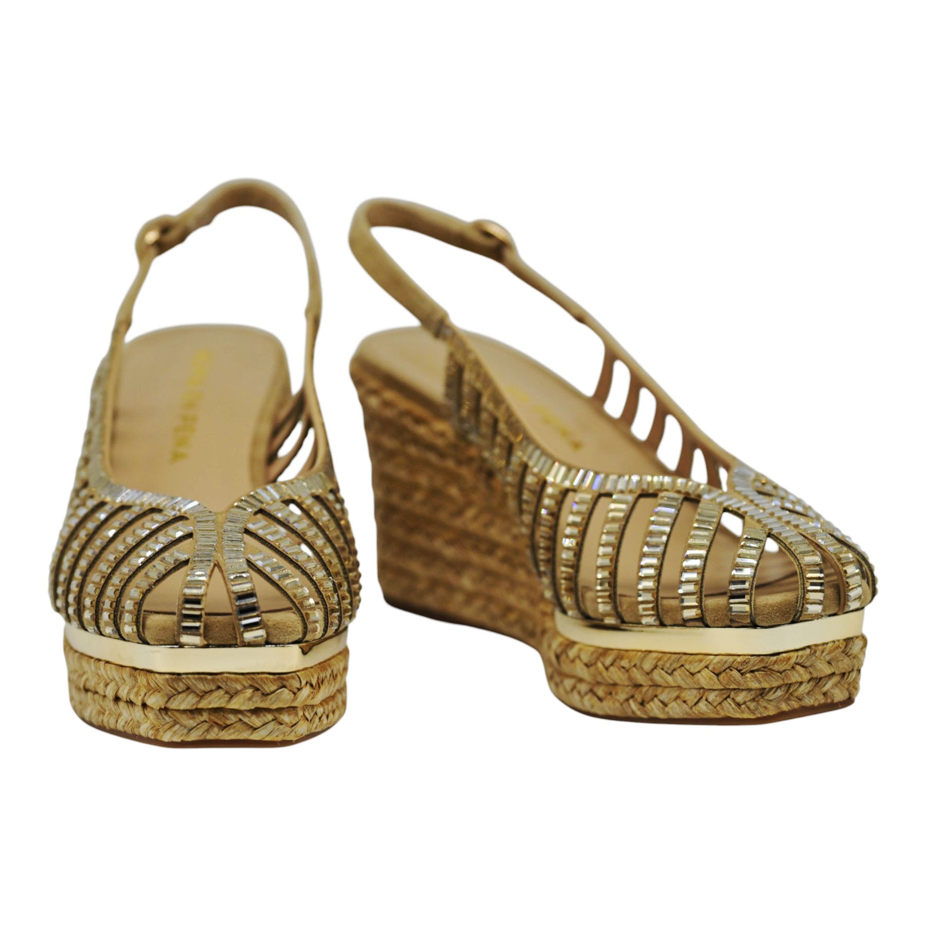 Alma en Pena 002 Πλατφόρμες Slingback με Κρύσταλλα - Sand