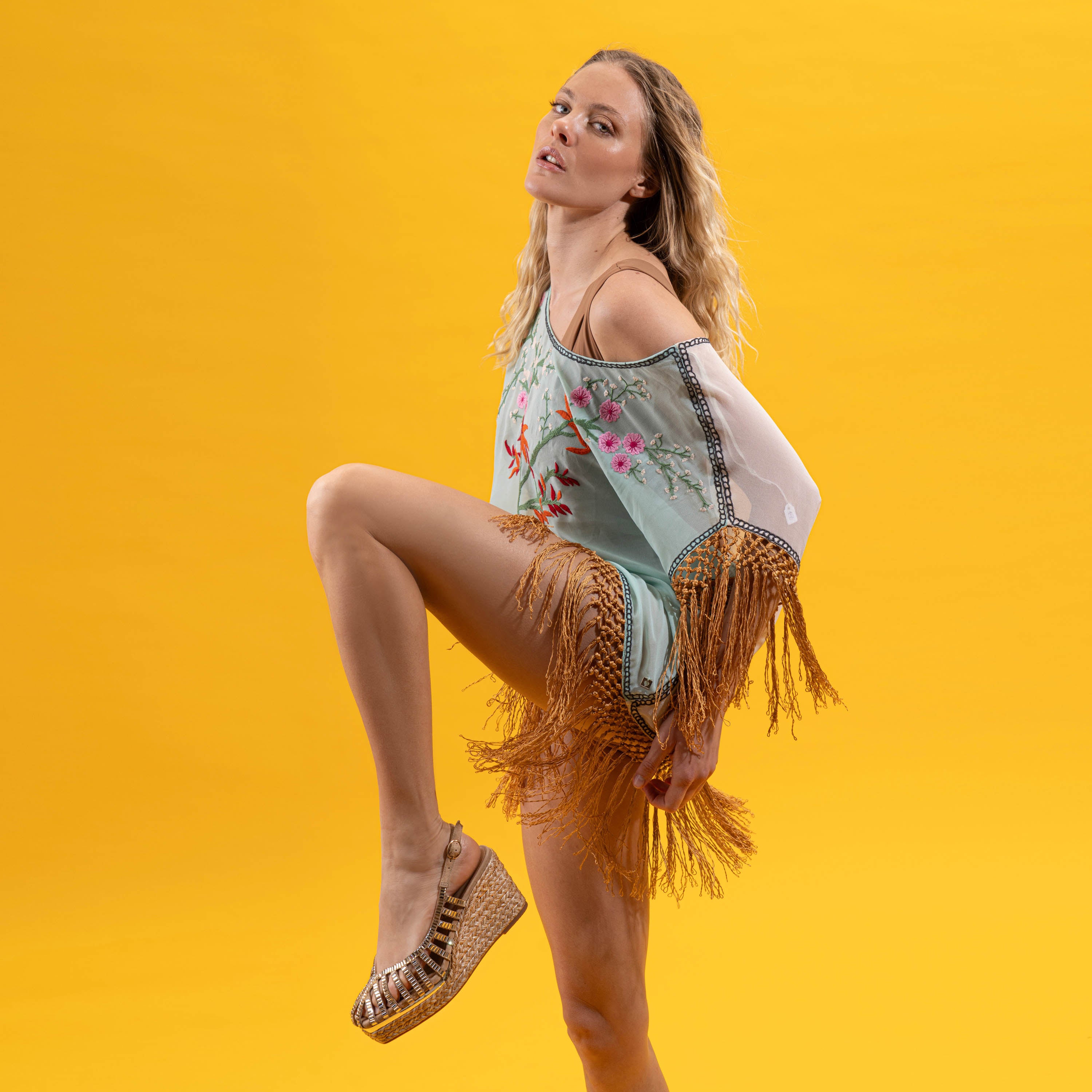 Alma en Pena 002 Πλατφόρμες Slingback με Κρύσταλλα - Sand