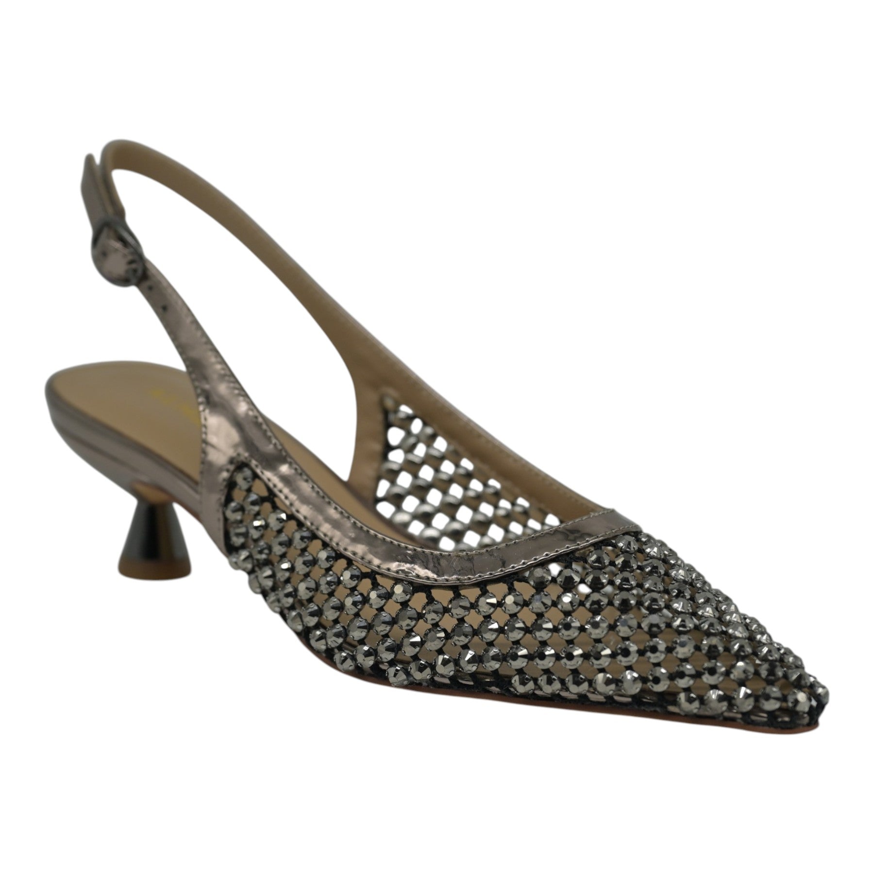 Alma en Pena 502 Γοβάκια Slingback με Στρας - Pewter