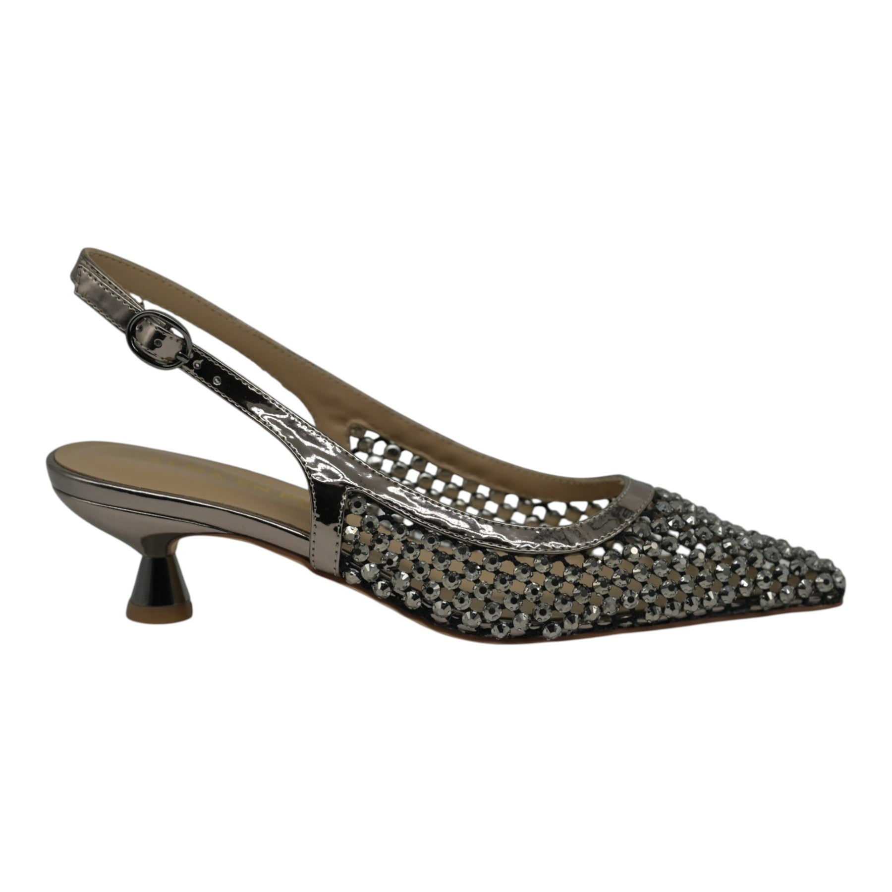 Alma en Pena 502 Γοβάκια Slingback με Στρας - Pewter