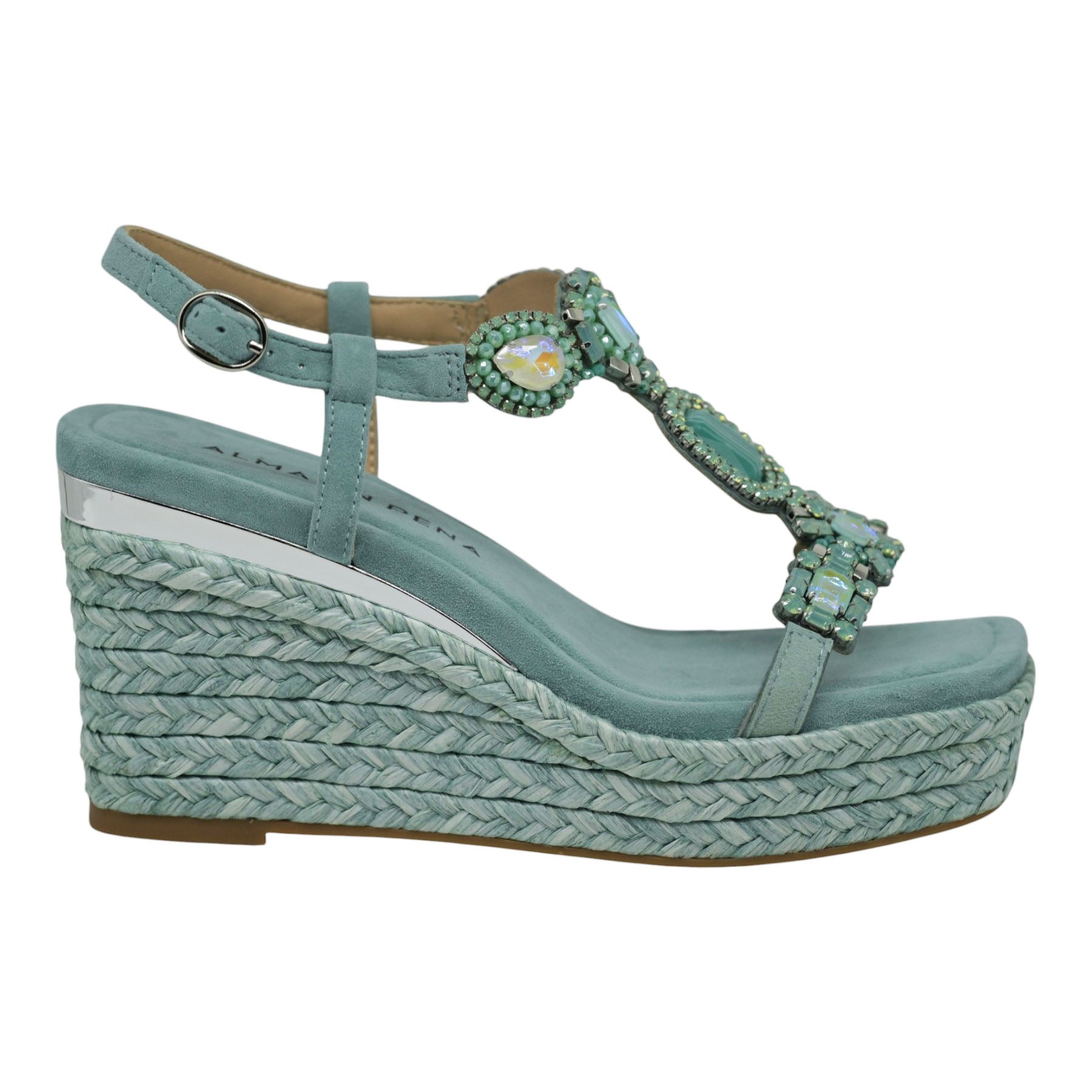 Alma en Pena 506 Πλατφόρμες με Κρύσταλλα και T-Strap - Jade