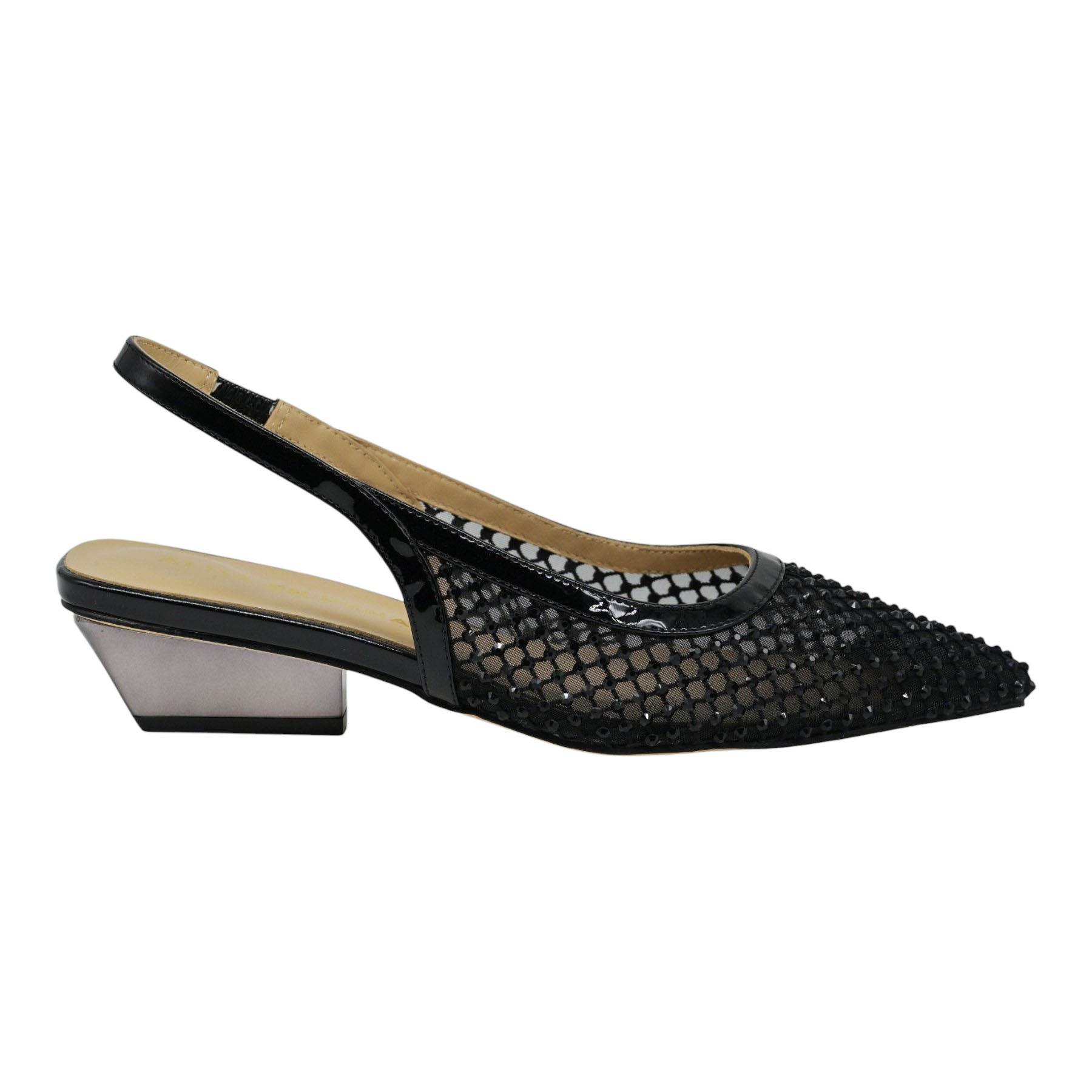 Alma en Pena 60753 Γοβάκια Slingback με Τούλι και Στρας - Μαύρα