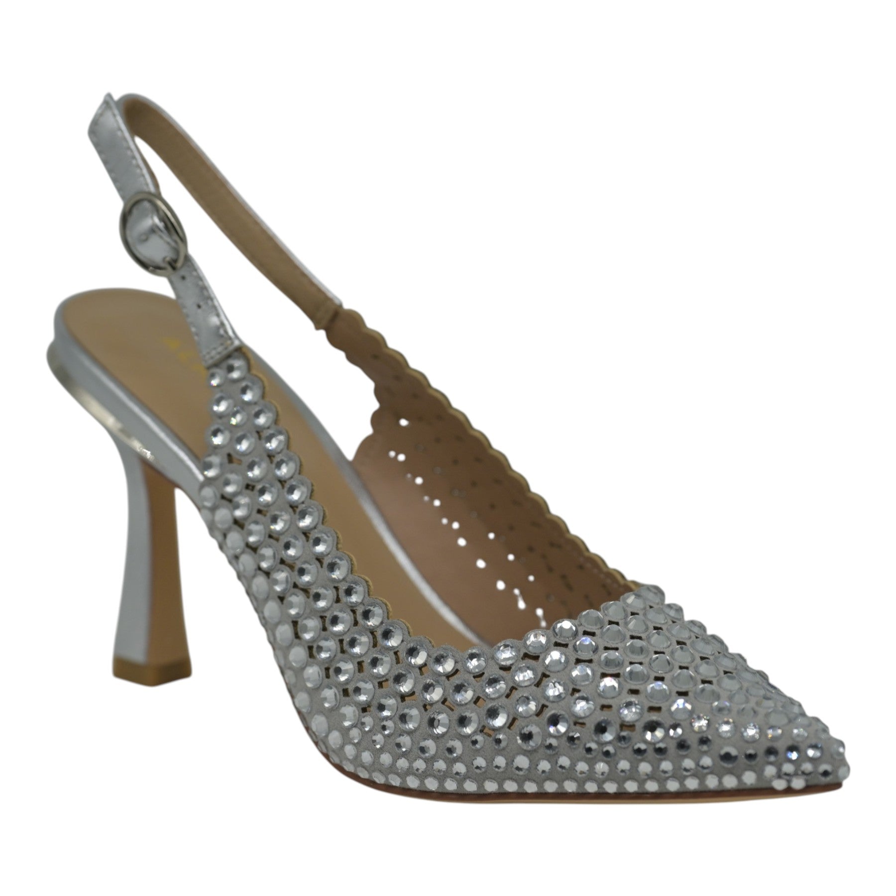 Alma en Pena 808 Γόβες Slingback με Στρας - Ασημί