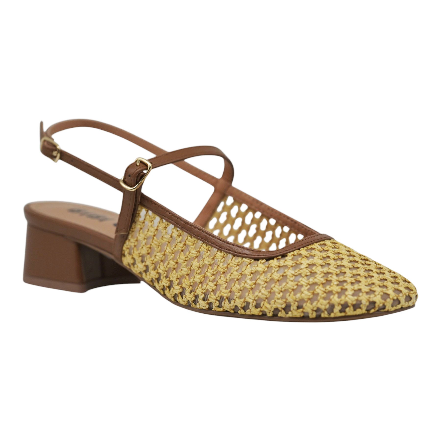 Bibi Lou 507 Μπαλαρίνες Slingback με Ψάθα - Μπεζ