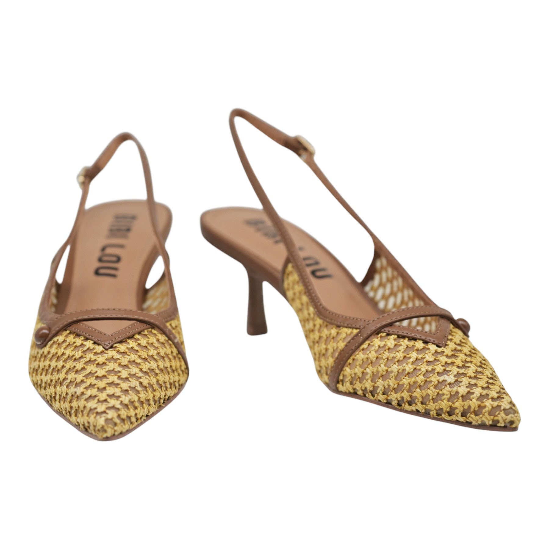 Bibi Lou 508 Γόβες Slingback με Ψάθα - Μπεζ