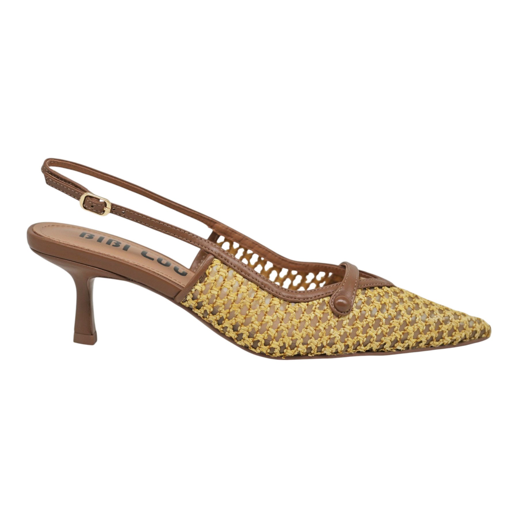 Bibi Lou 508 Γόβες Slingback με Ψάθα - Μπεζ