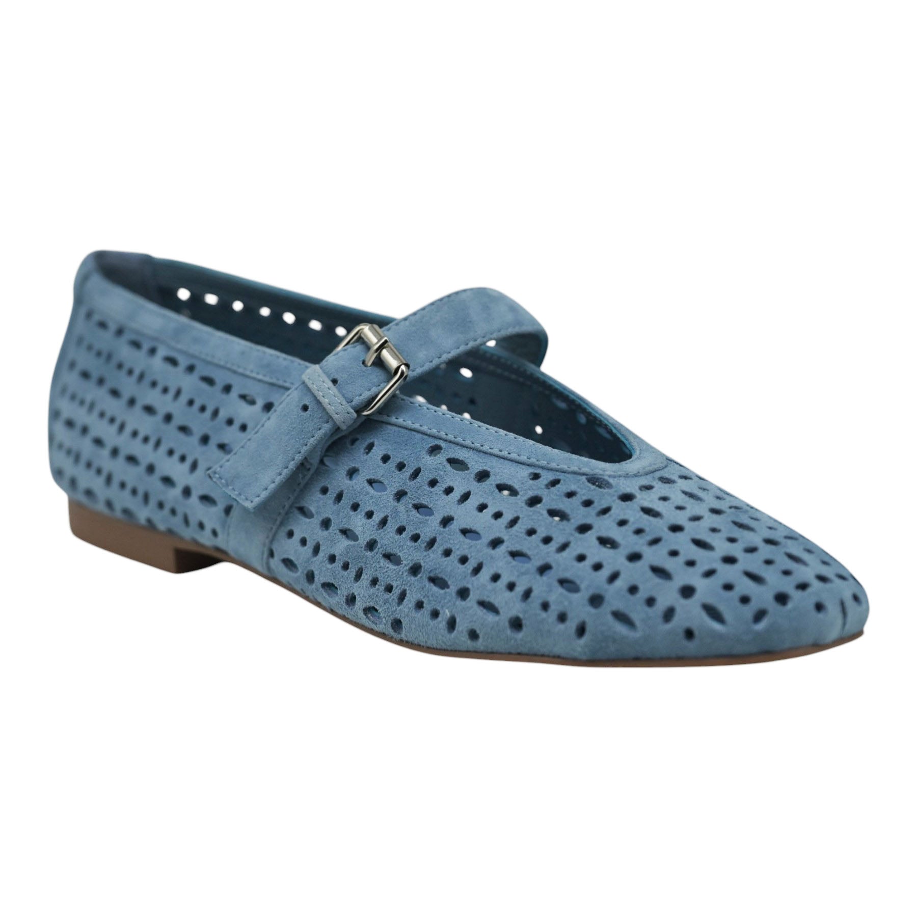 Bibi Lou 604 Μπαλαρίνες με Μπαρέτα και Laser Cut - Sky Σουέντ