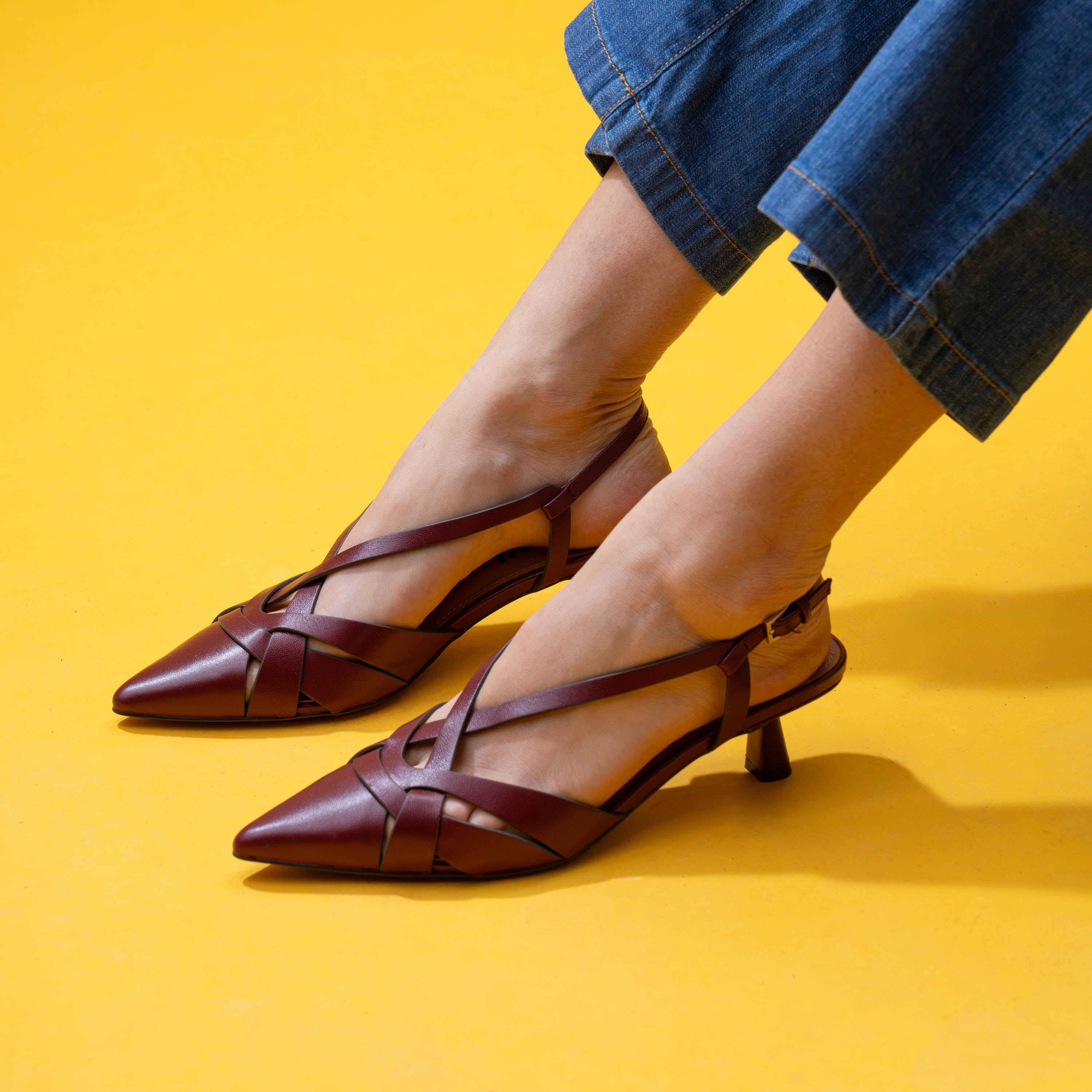 Bibi Lou 633 Γοβάκια Slingback Μυτερά - Μπορντό