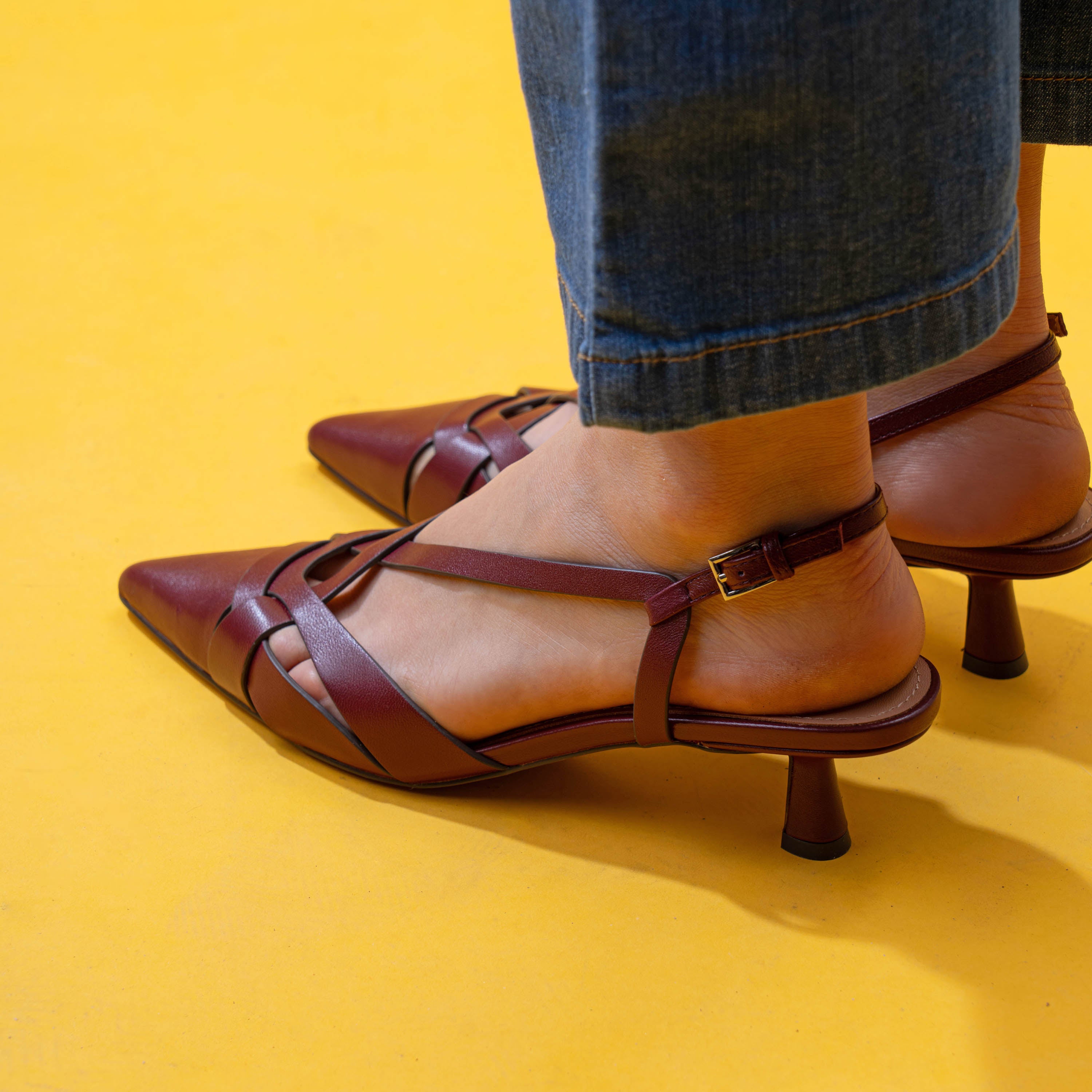 Bibi Lou 633 Γοβάκια Slingback Μυτερά - Μπορντό