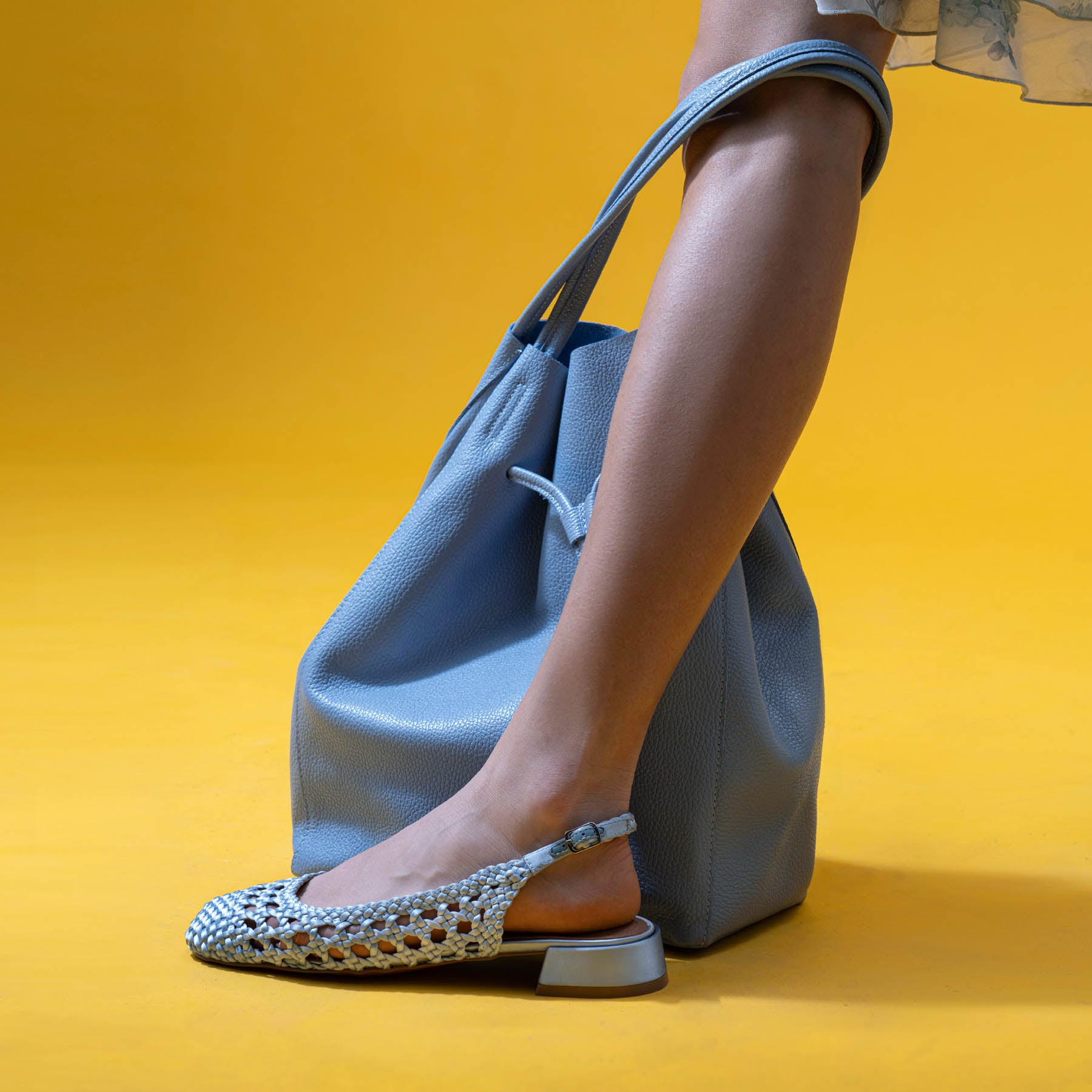 Bibi Lou 701 Μπαλαρίνες Slingback Πλεκτες - Sky Σατέν