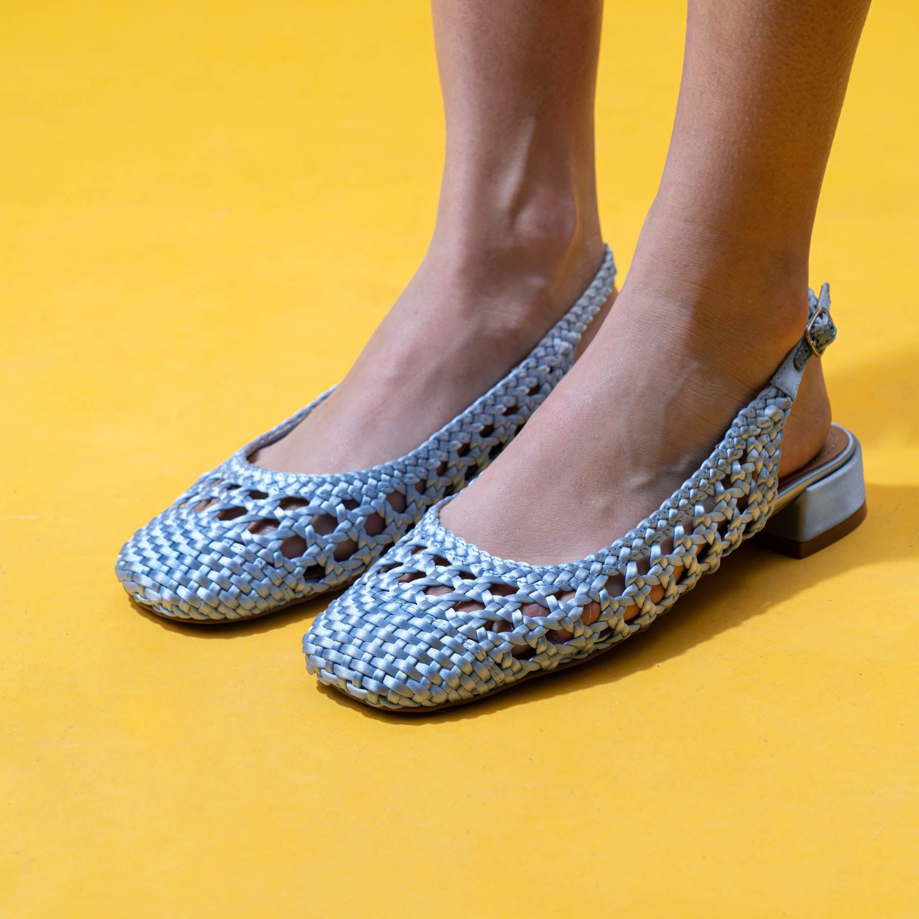 Bibi Lou 701 Μπαλαρίνες Slingback Πλεκτες - Sky Σατέν