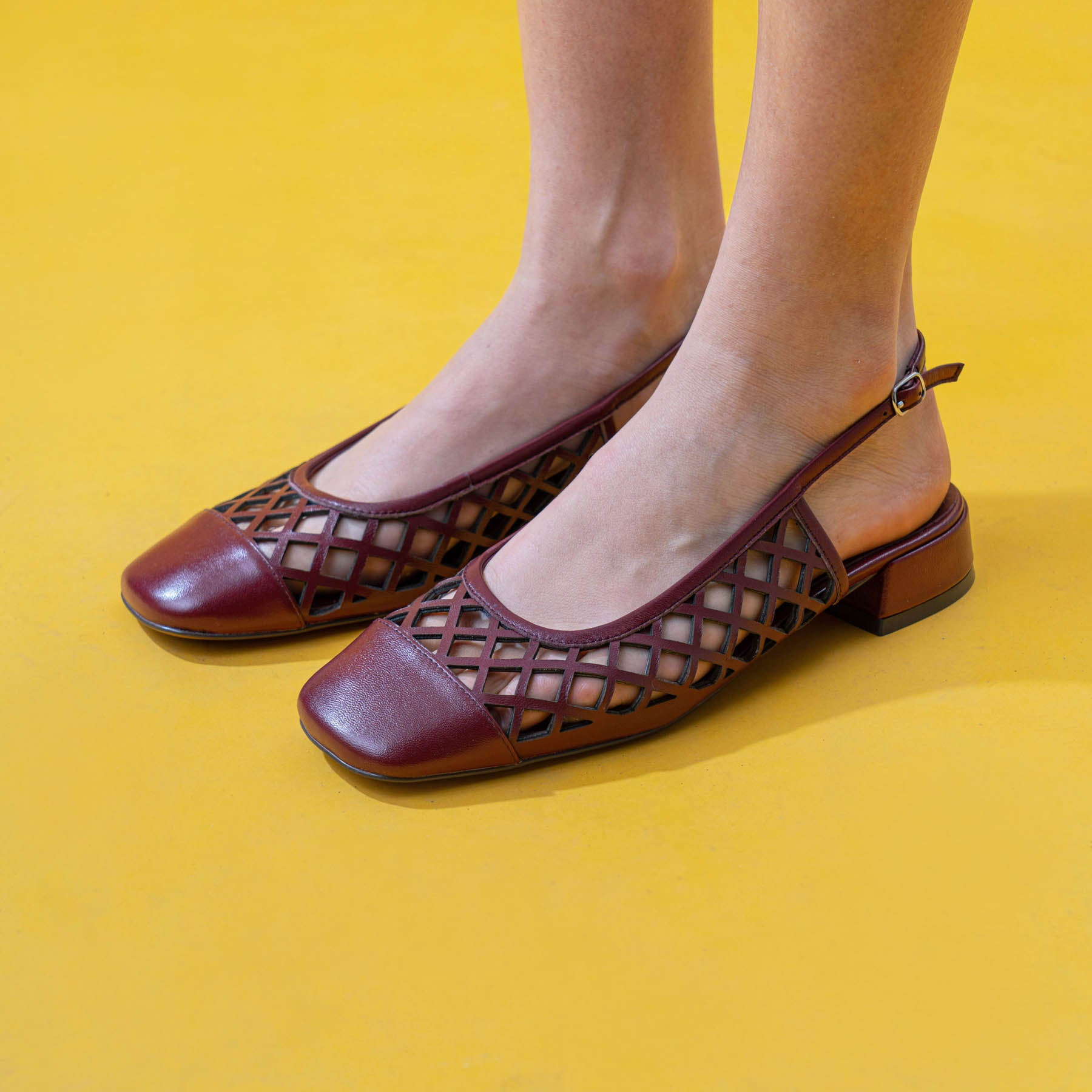 Bibi Lou 740 Μπαλαρίνες Slingback Διάτρητες - Μπορντό