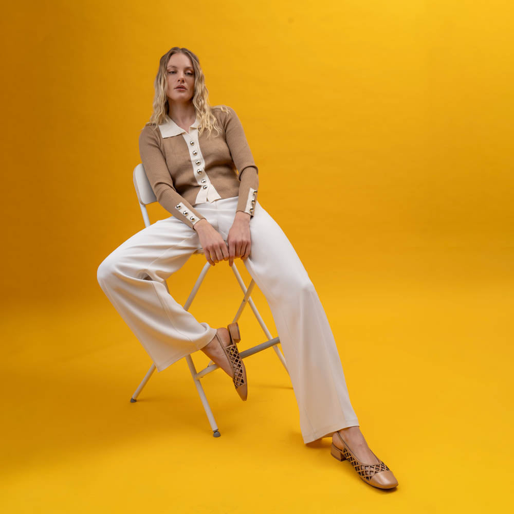 Bibi Lou 740 Μπαλαρίνες Slingback Διάτρητες - Κάμελ