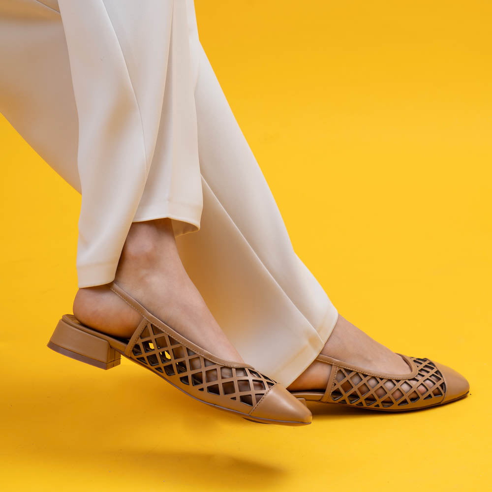 Bibi Lou 740 Μπαλαρίνες Slingback Διάτρητες - Κάμελ