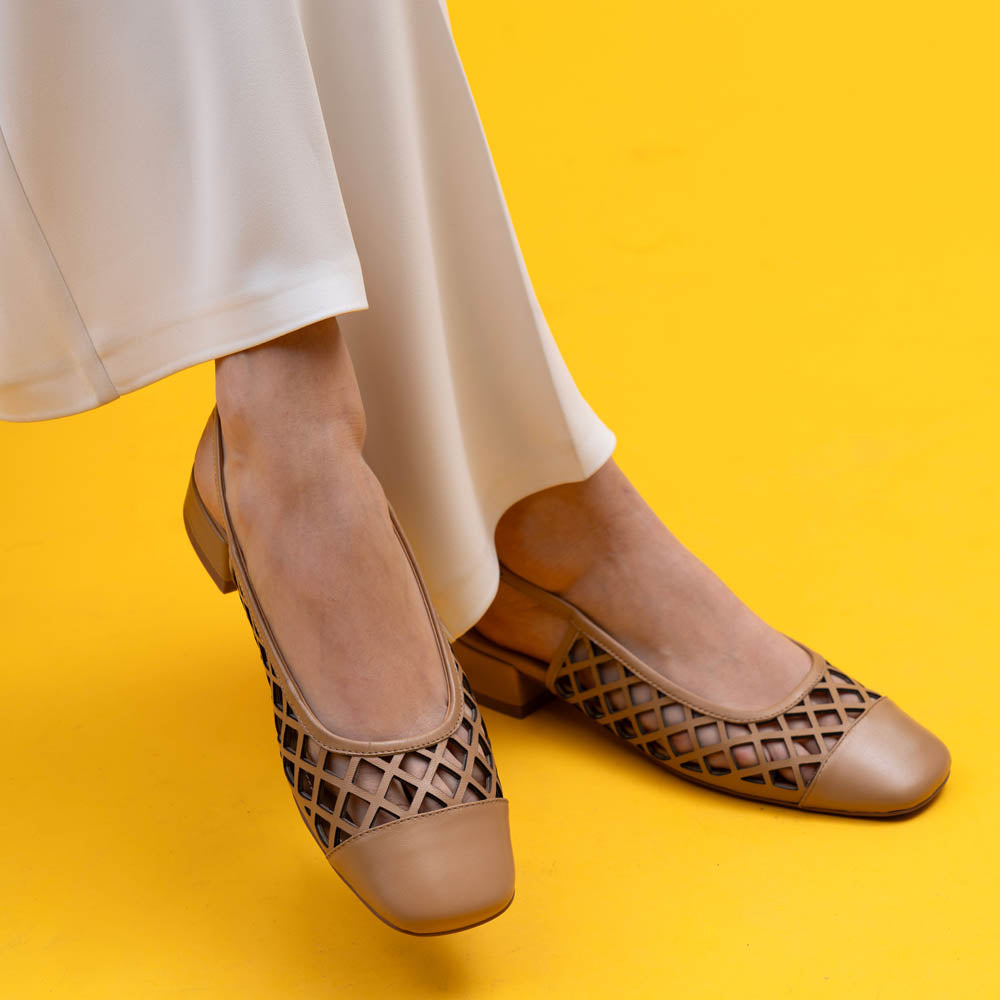 Bibi Lou 740 Μπαλαρίνες Slingback Διάτρητες - Κάμελ