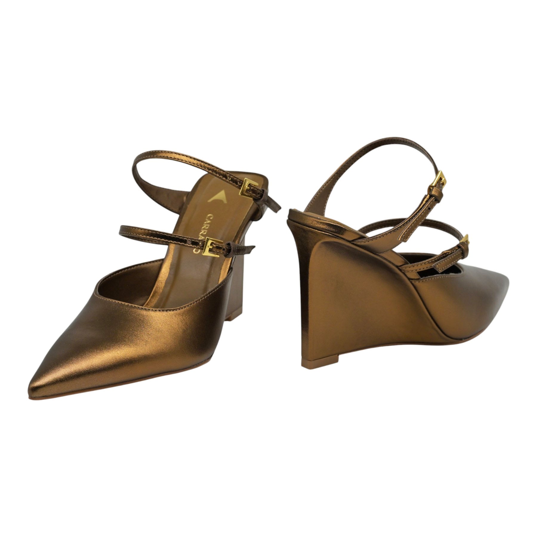 Carrano 930005 Mules Μυτερά με Λουράκια - Bronze