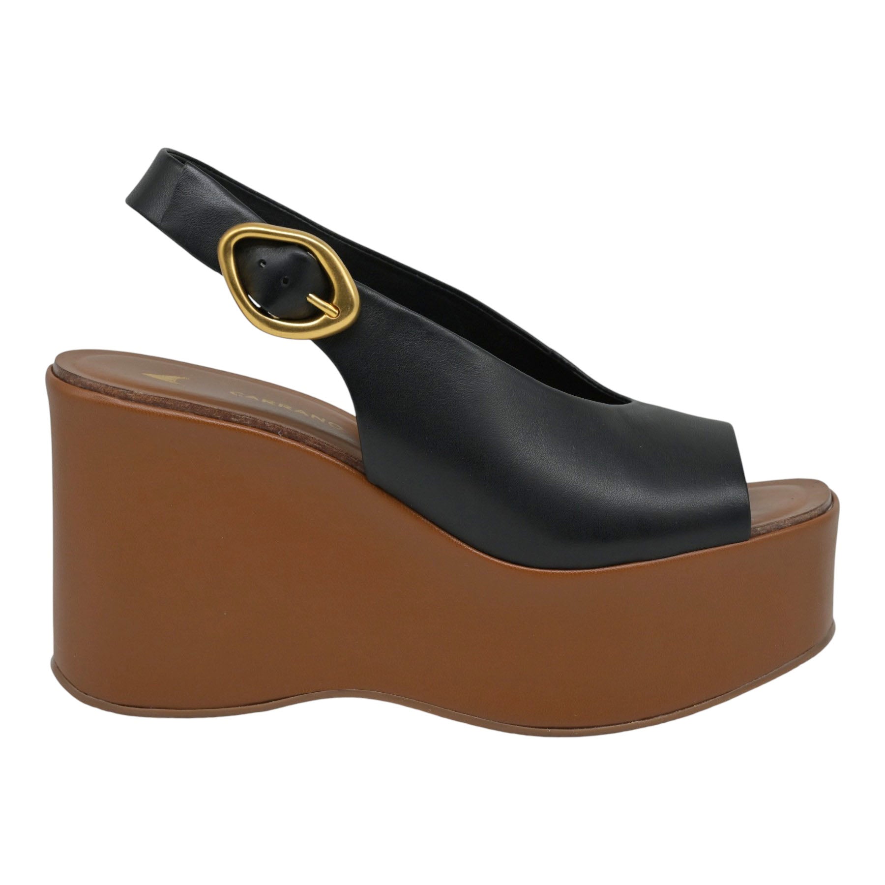 Carrano 949003 Πλατφόρμες Slingback με Αγκράφα - Μαύρες