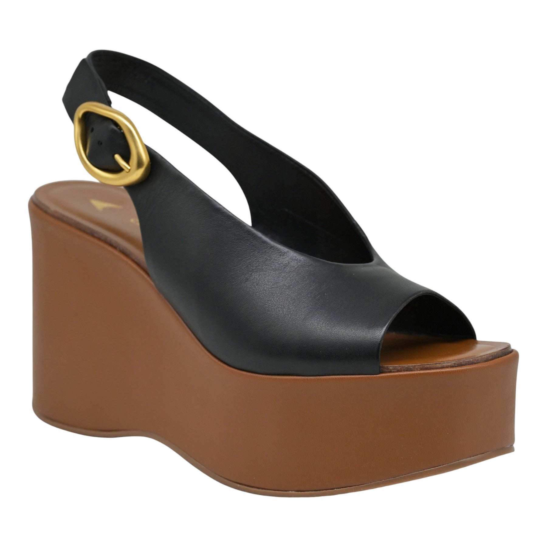 Carrano 949003 Πλατφόρμες Slingback με Αγκράφα - Μαύρες