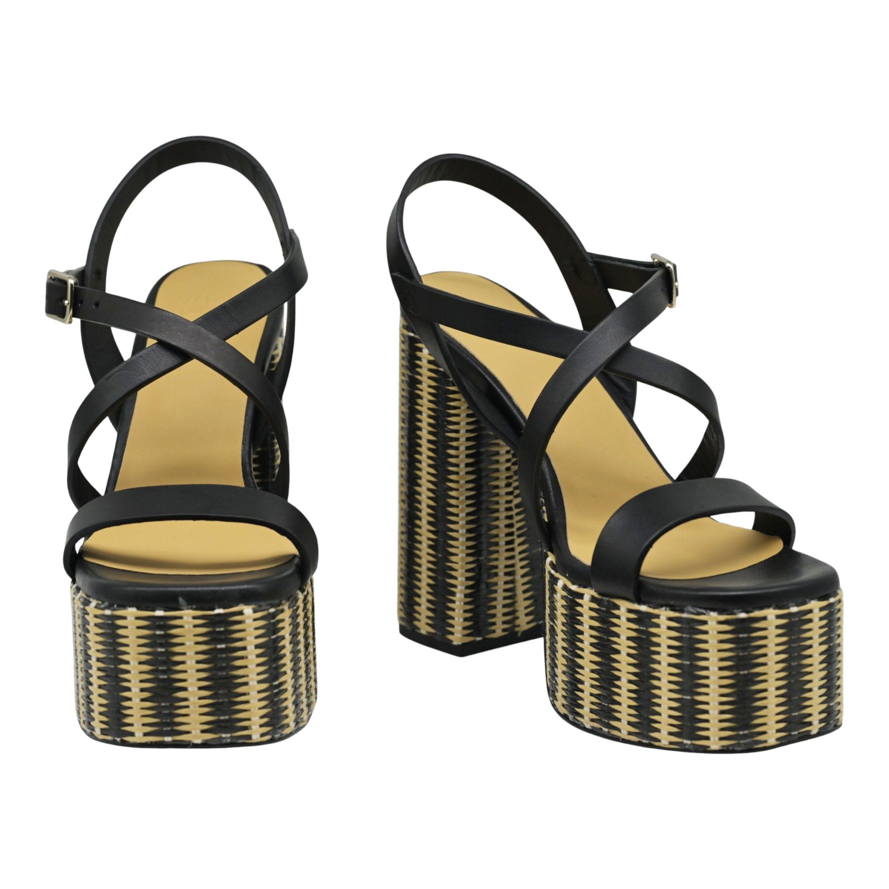 Castaner Felisa Πέδιλα με Bamboo Τακούνι - Μαύρα