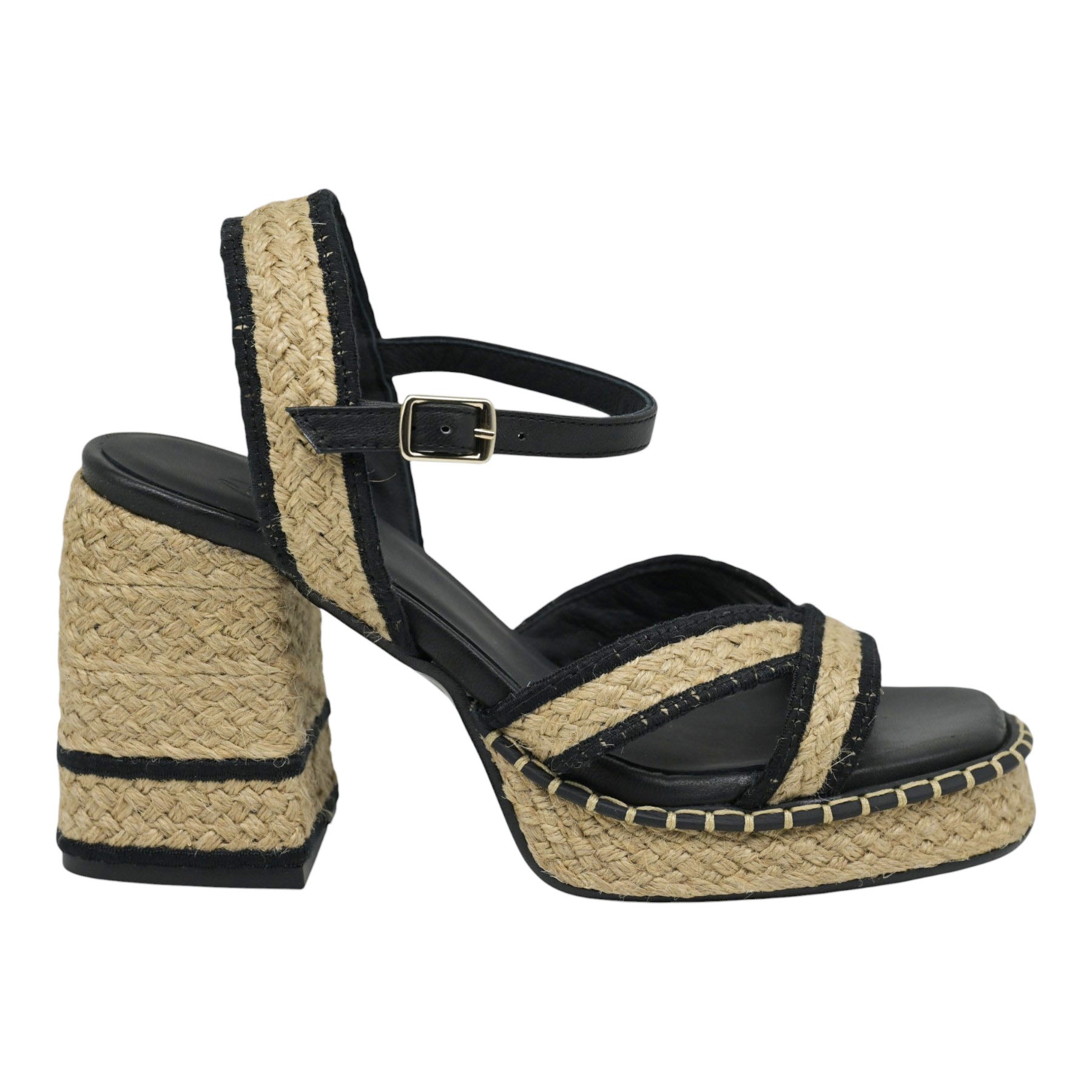 Castaner Vanish Πέδιλα Πλεκτά με Φιάπα - Μαύρο με Μπεζ