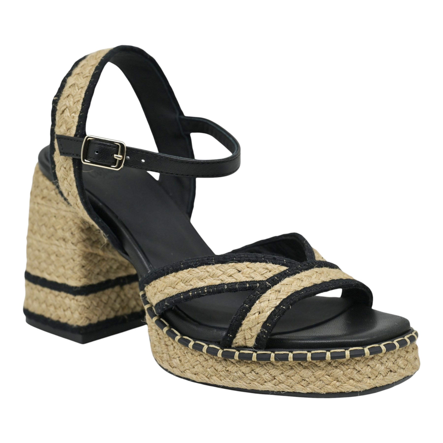 Castaner Vanish Πέδιλα Πλεκτά με Φιάπα - Μαύρο με Μπεζ