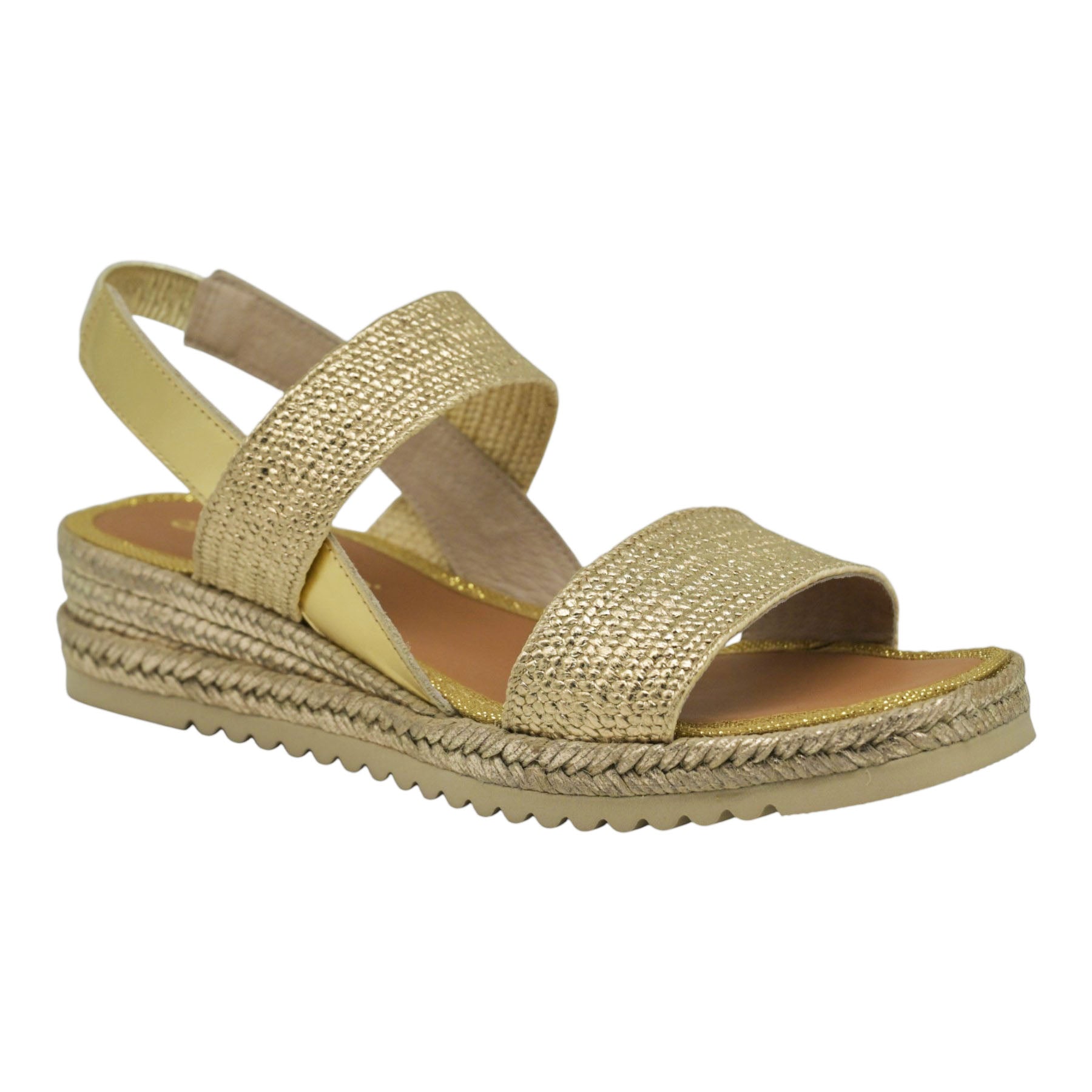 Casteller Anyelaca Πέδιλα Πλεκτά με Σόλα Εσπαντρίγιας - Χρυσά