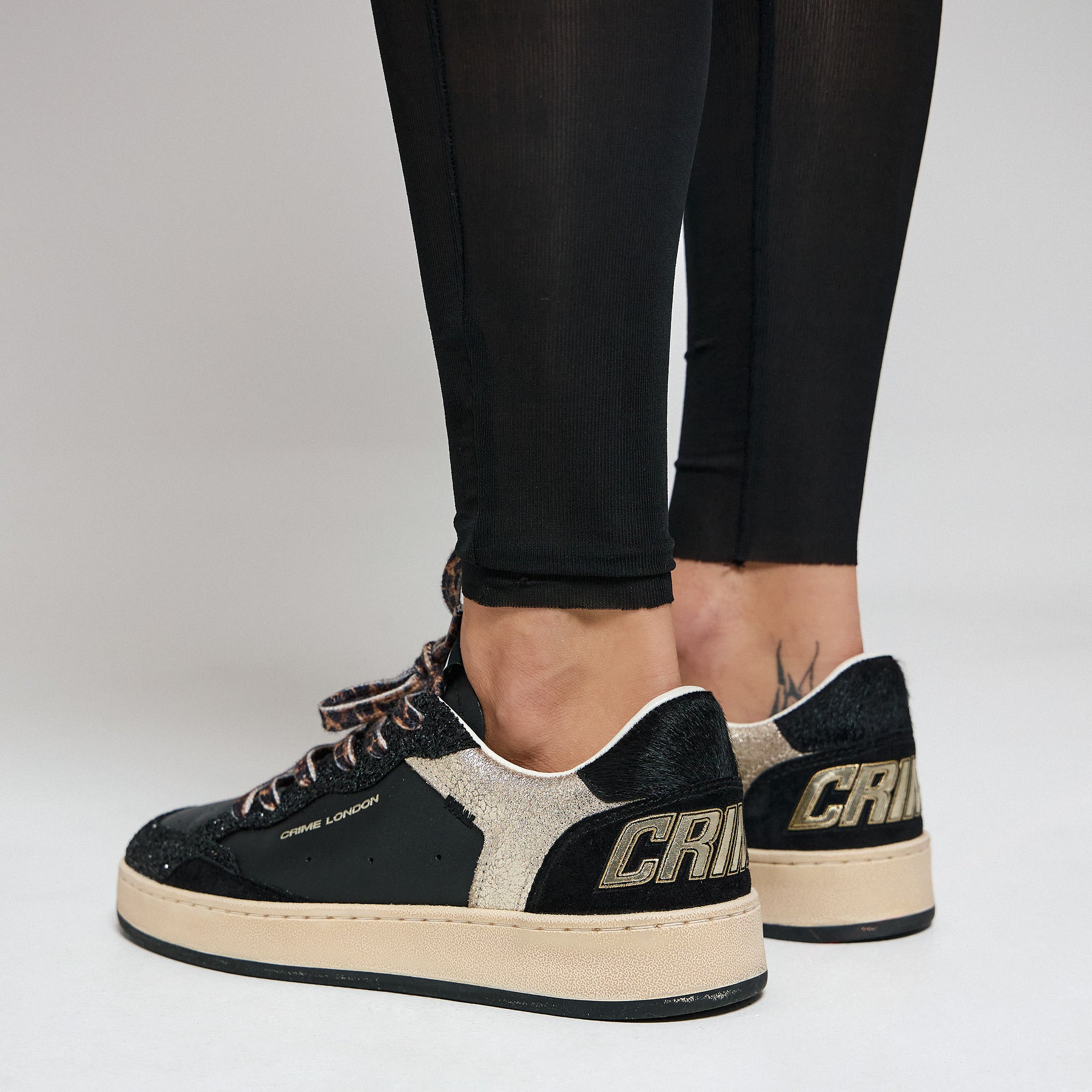 Crime 25205 Sneakers με Glitter - Μαύρα