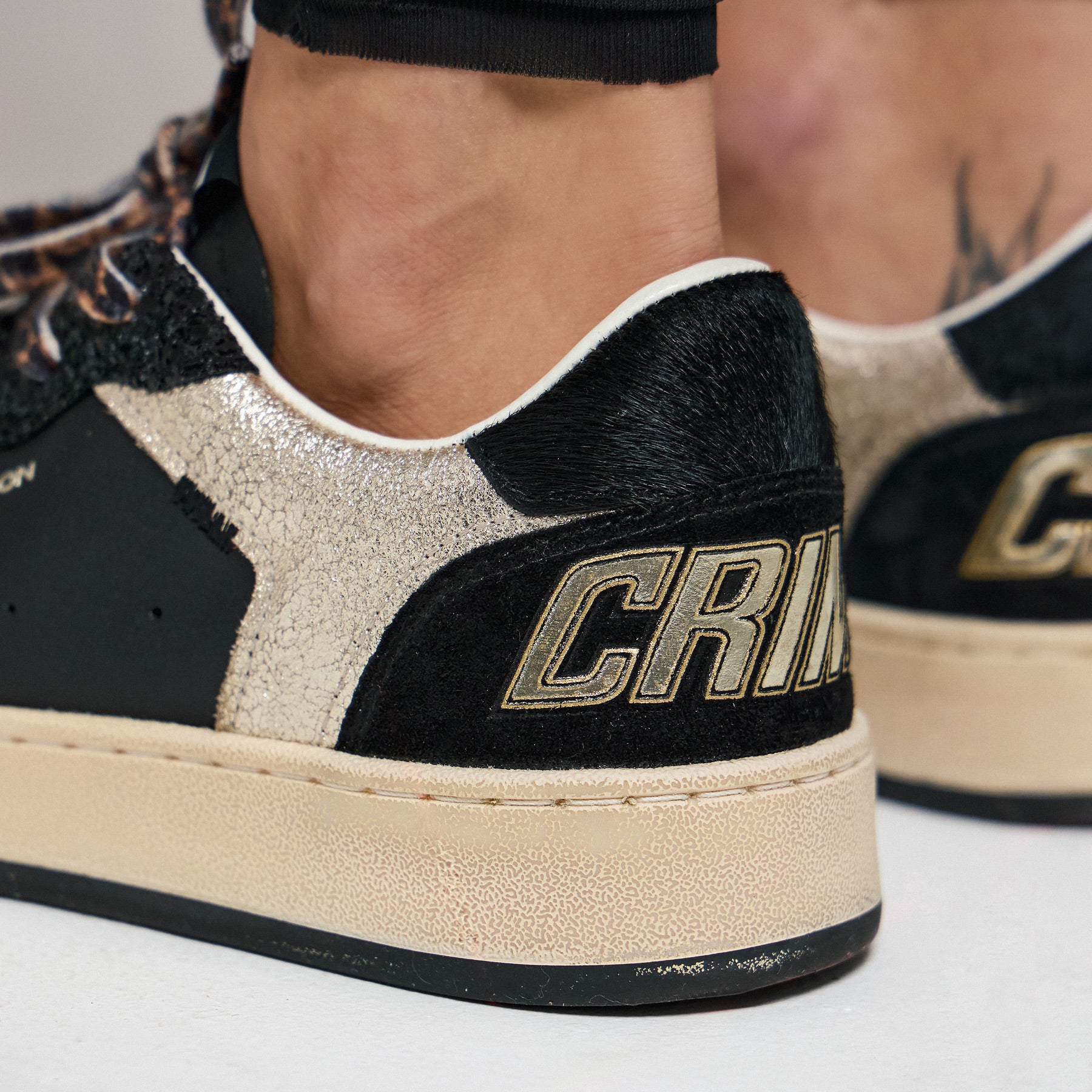 Crime 25205 Sneakers με Glitter - Μαύρα