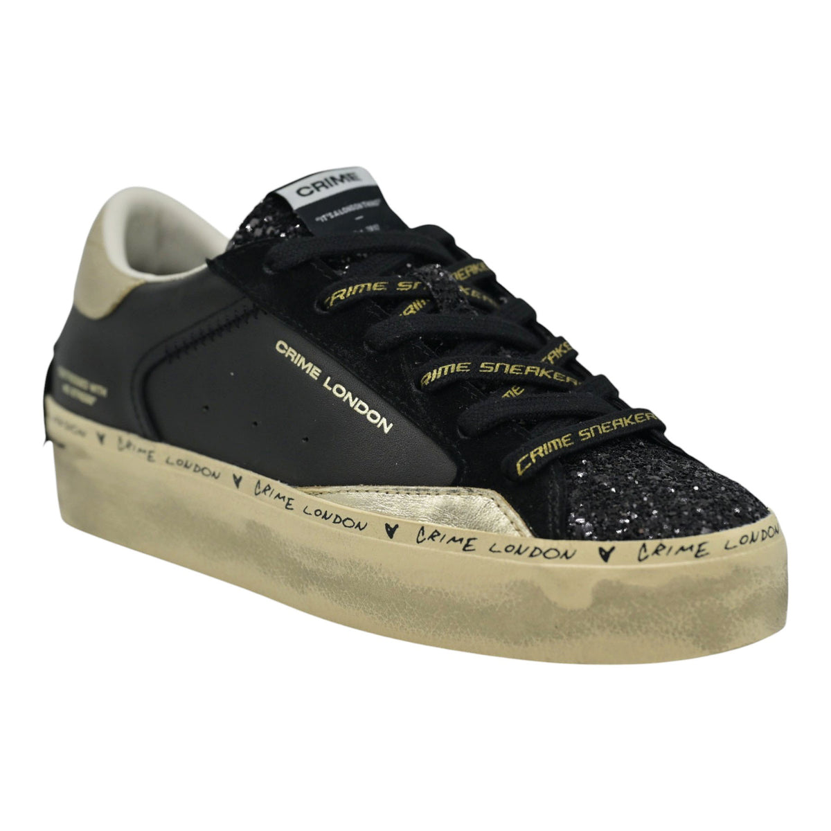 Crime London 25074 Sneakers με Glitter - Μαύρα