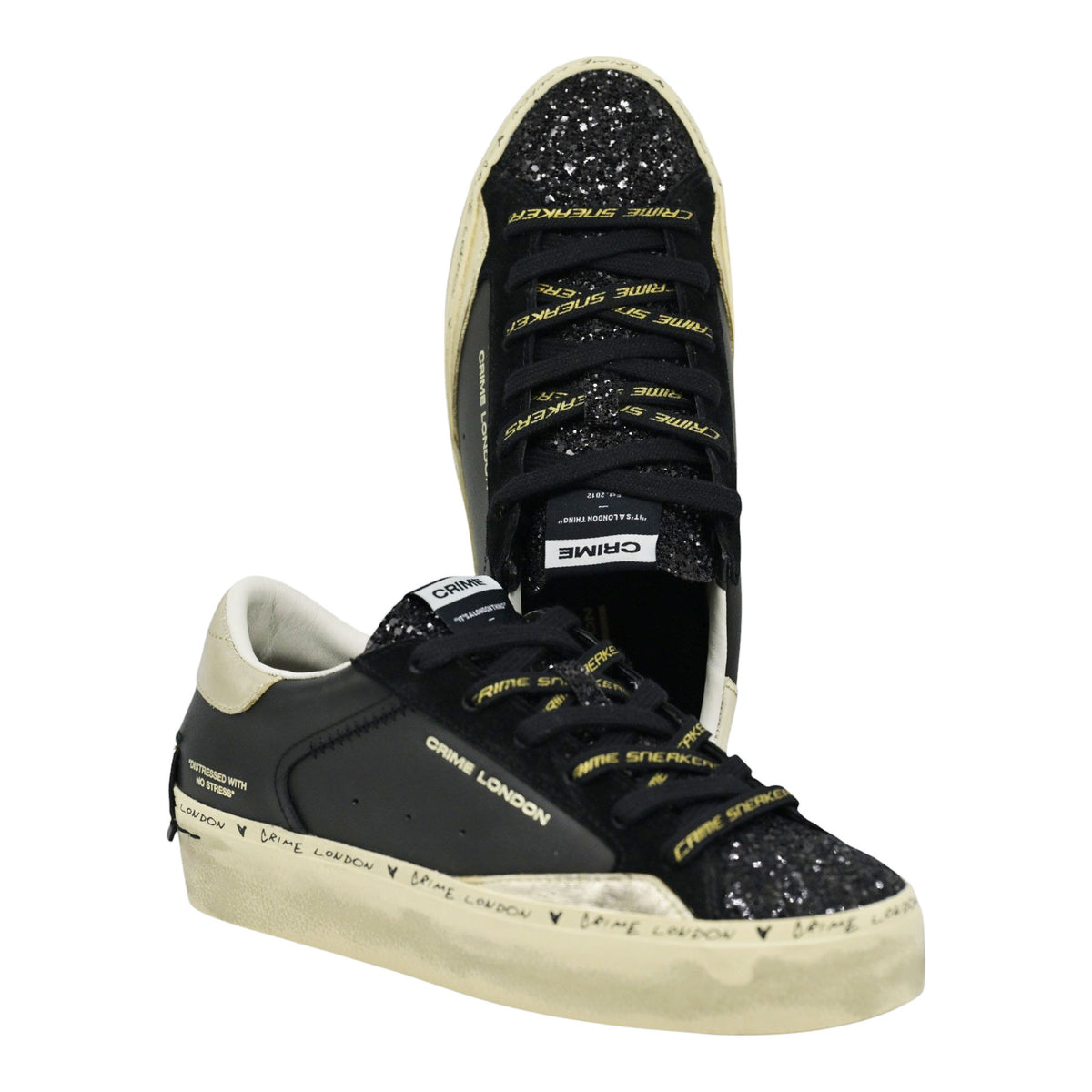 Crime London 25074 Sneakers με Glitter - Μαύρα