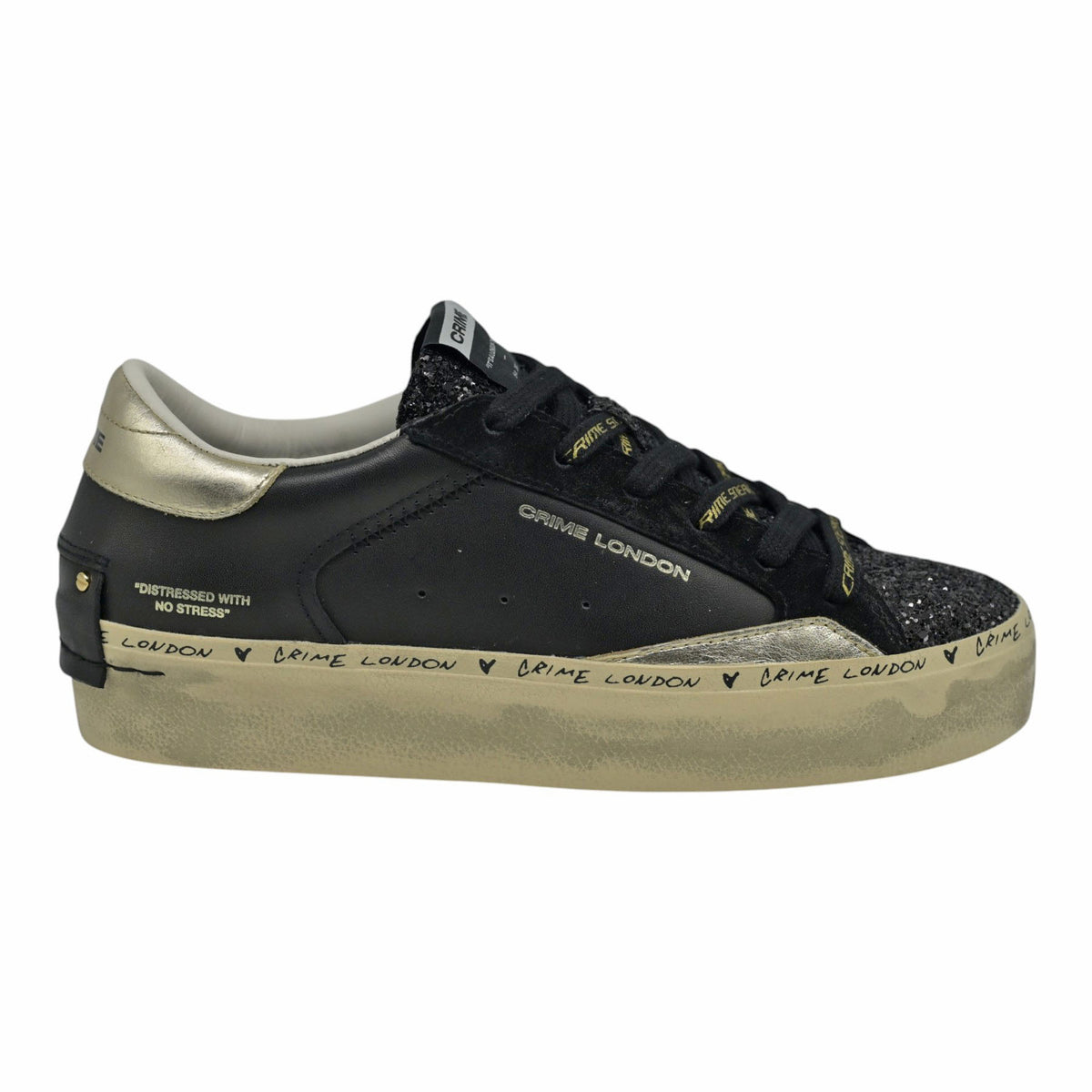Crime London 25074 Sneakers με Glitter - Μαύρα