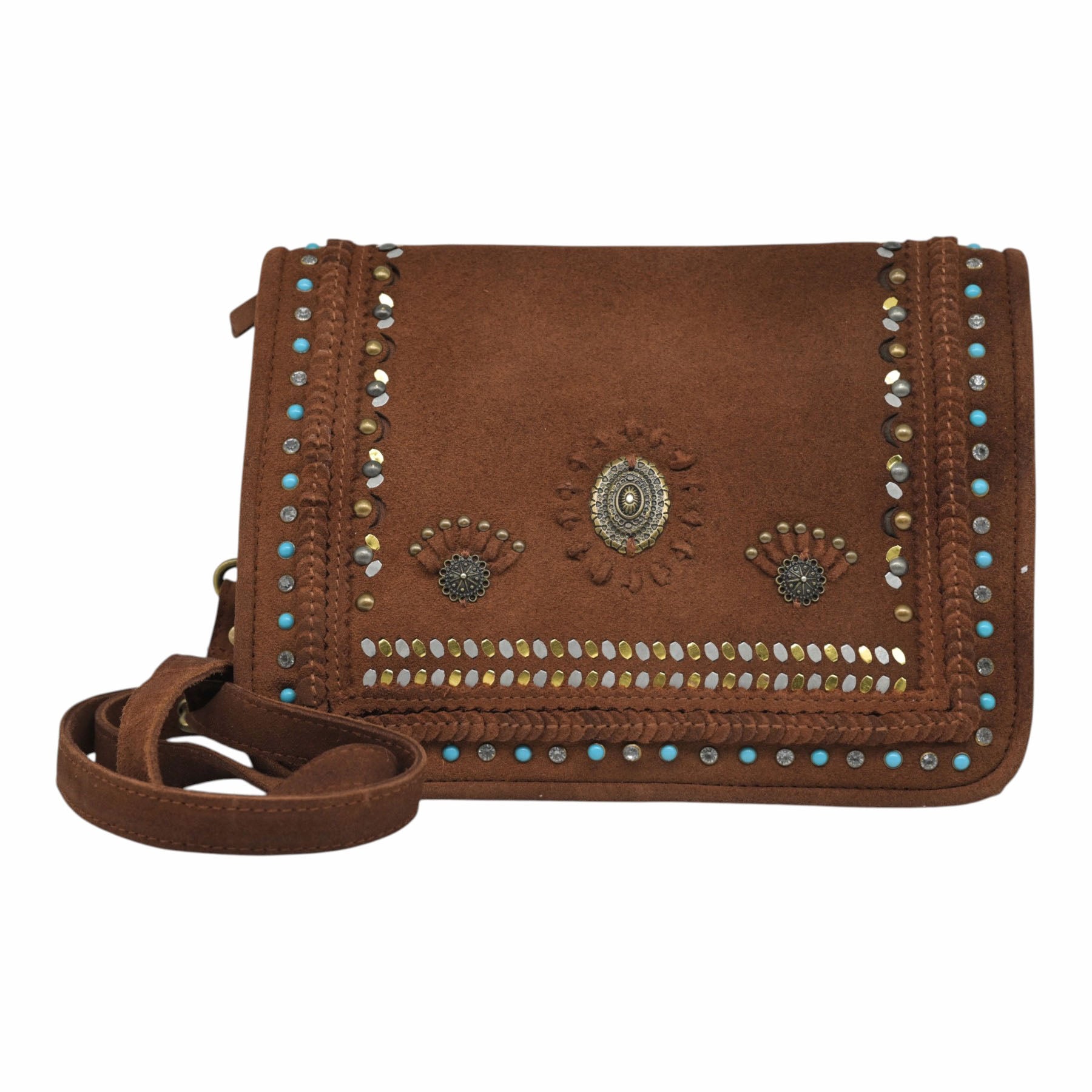 Frau B934 Τσάντα Χιαστή Boho - Ταμπά Σουέντ