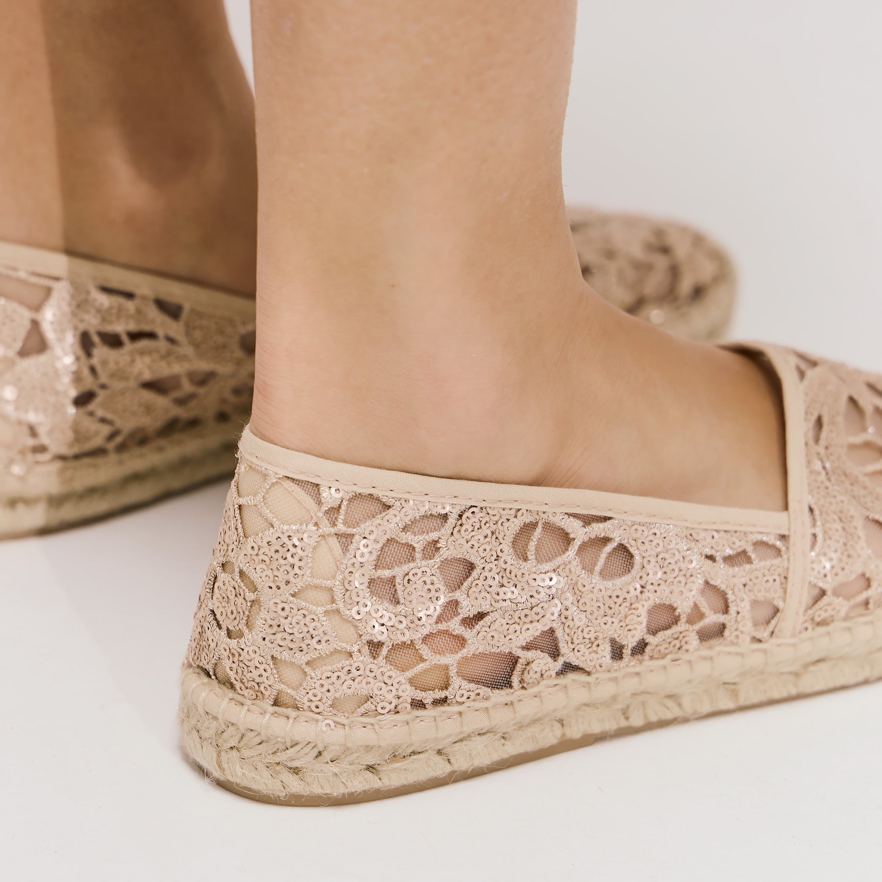 Gabrielle Ledam Celina Φλατ Εσπαντρίγιες με Δαντέλα - Nude