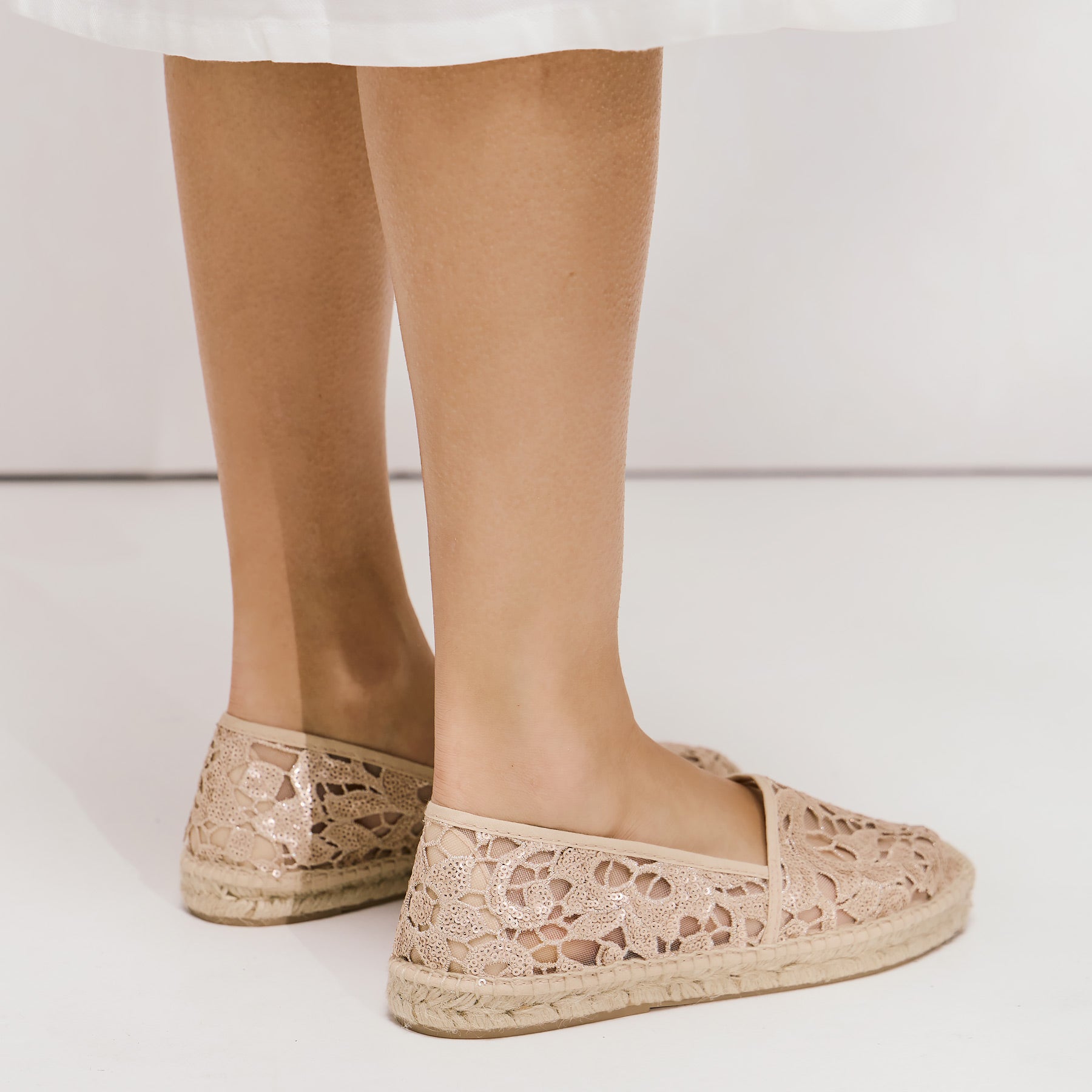 Gabrielle Ledam Celina Φλατ Εσπαντρίγιες με Δαντέλα - Nude