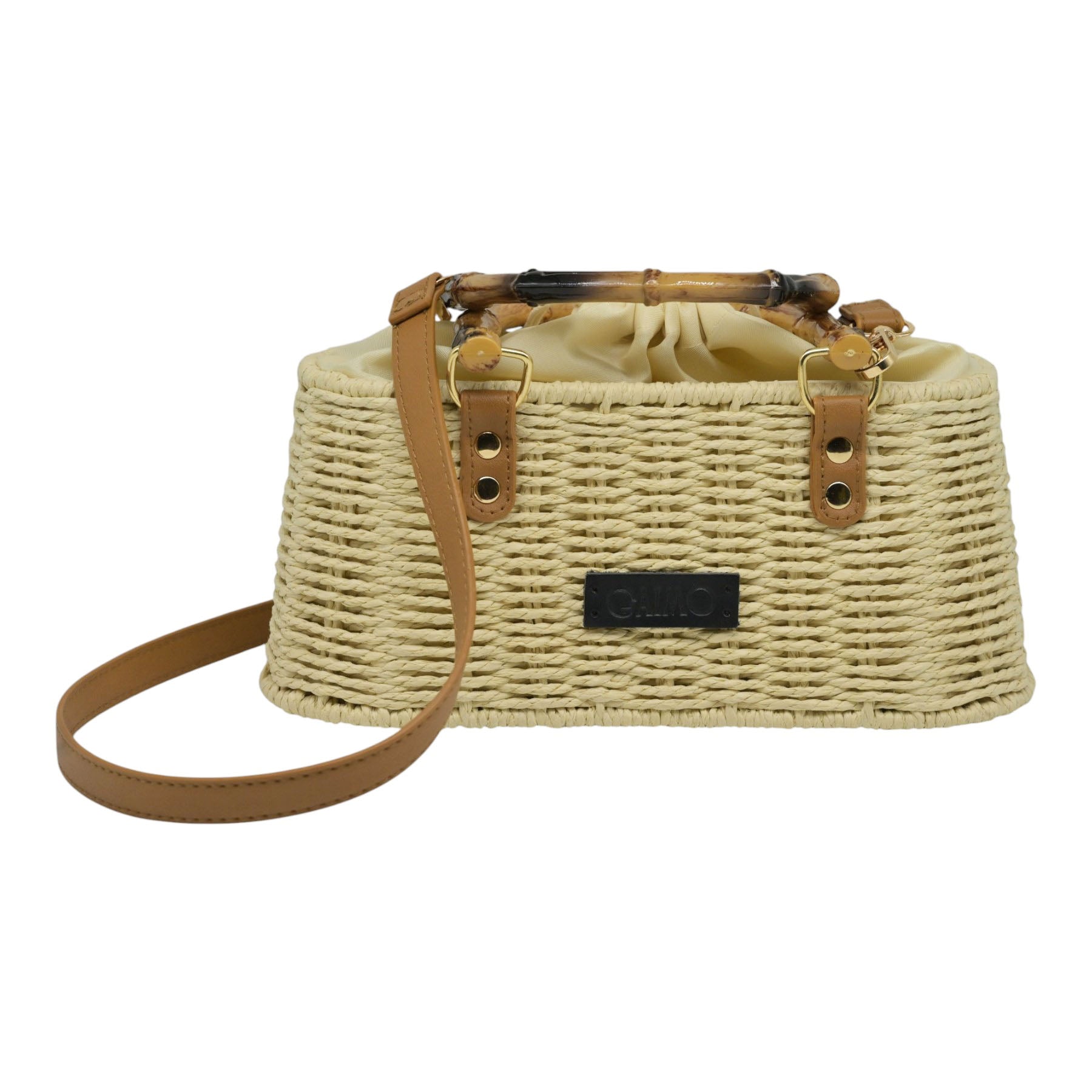 Gaimo Box Τσάντα Χειρός με Λαβές Bamboo - Λευκή