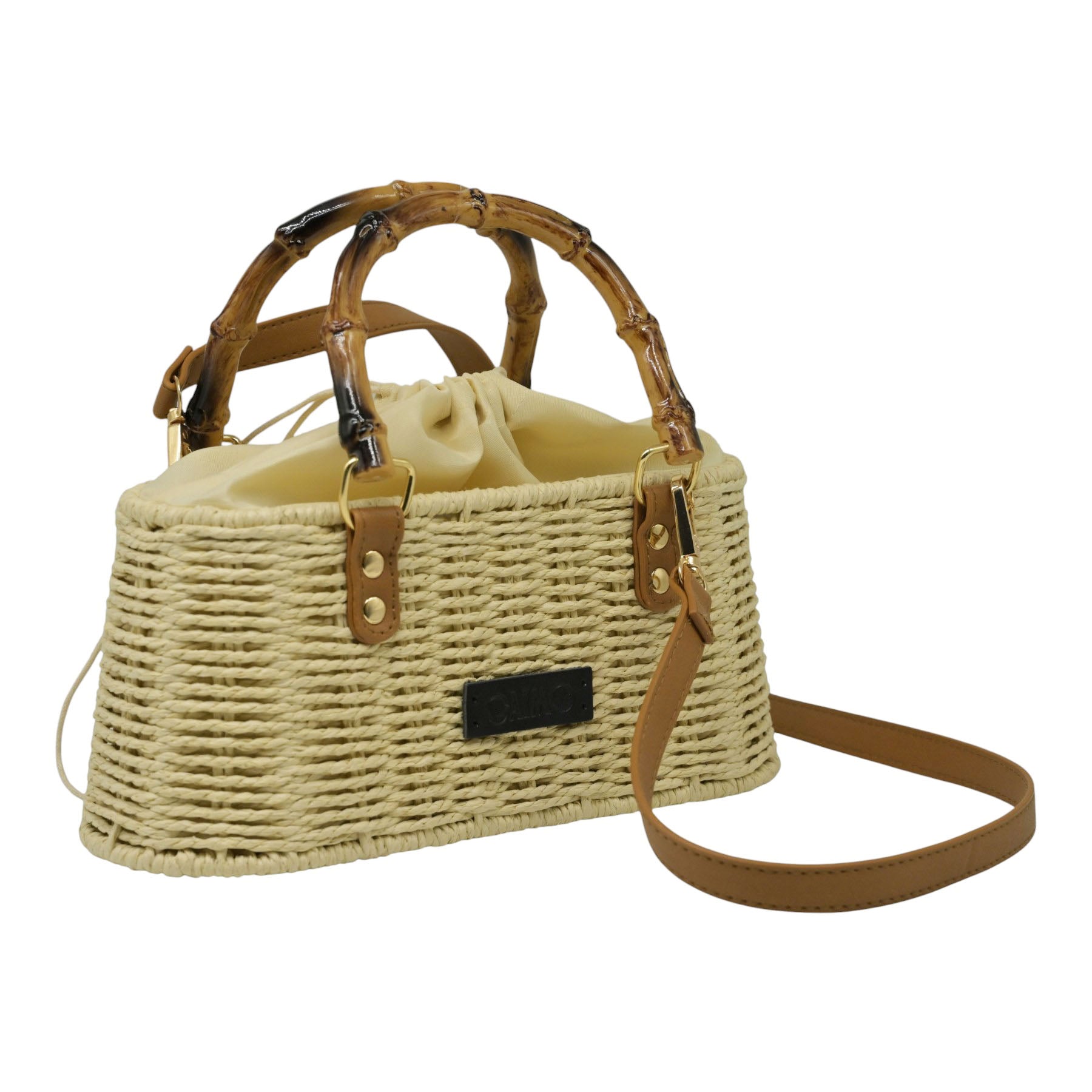 Gaimo Box Τσάντα Χειρός με Λαβές Bamboo - Λευκή