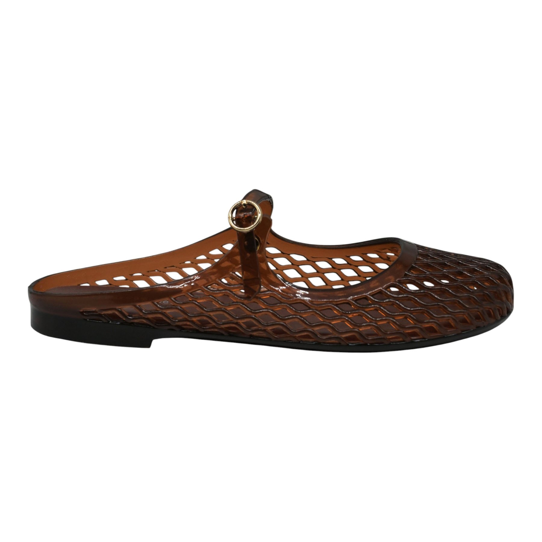 Jeffrey Campbell Adrorable Mules Jelly Διάτρητα με Λουράκι - Καφέ